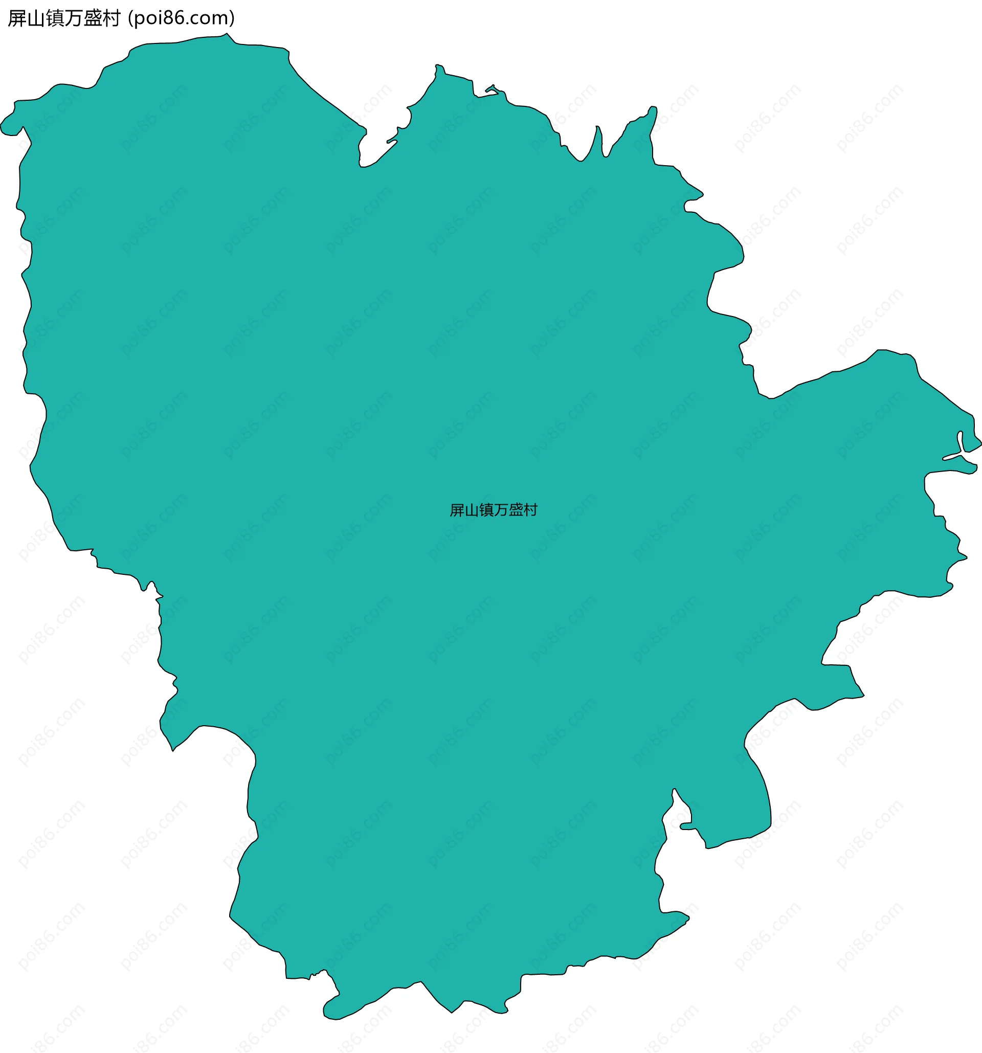 屏山镇万盛村边界地图