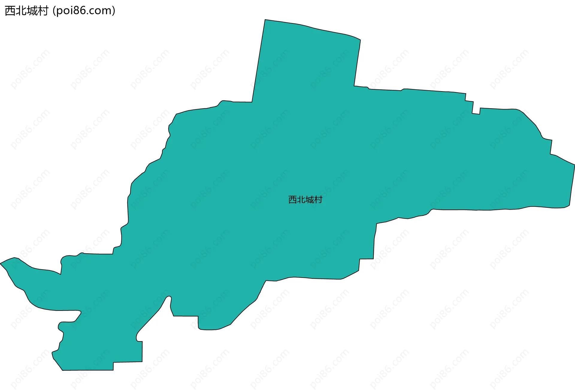 西北城村边界地图