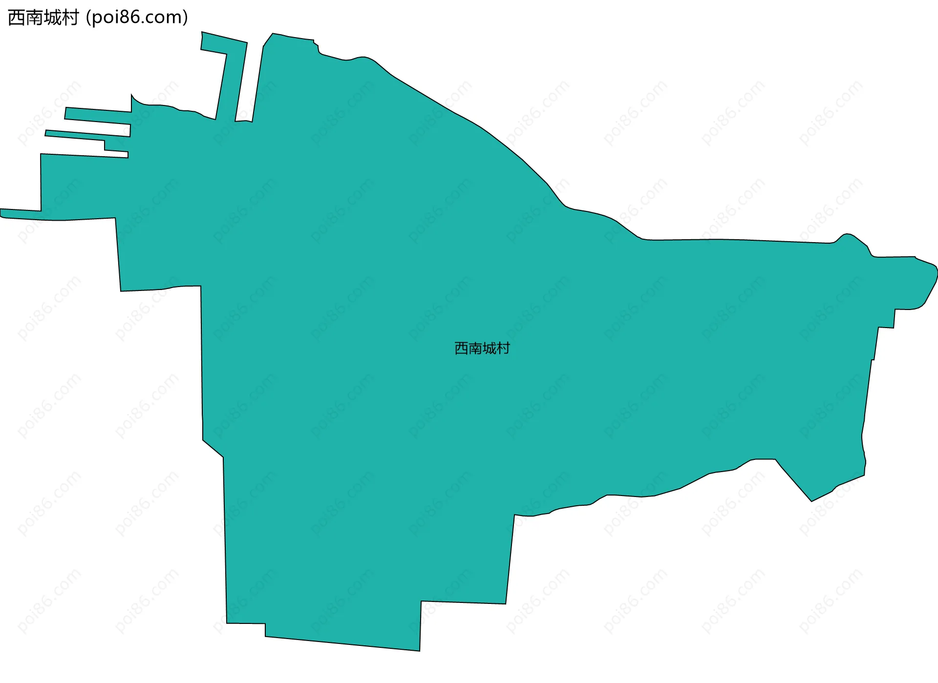 西南城村边界地图