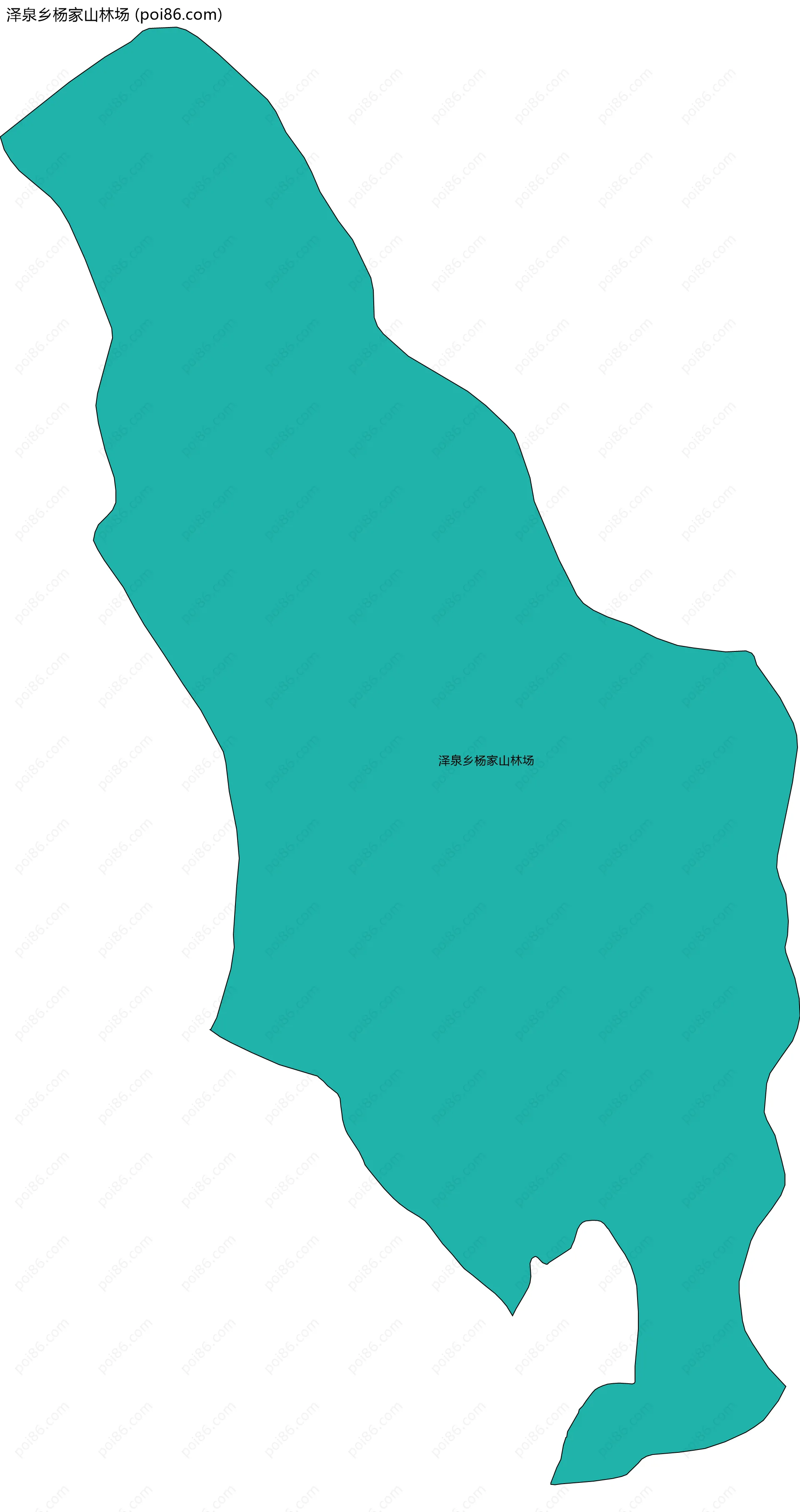 泽泉乡杨家山林场边界地图(五级行政区划)