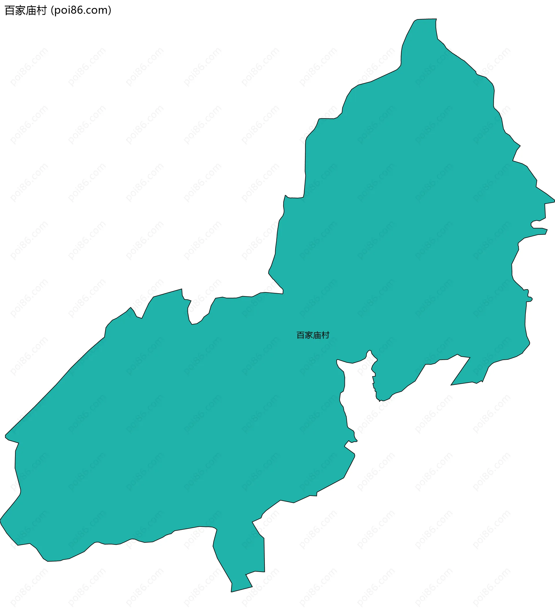 百家庙村边界地图