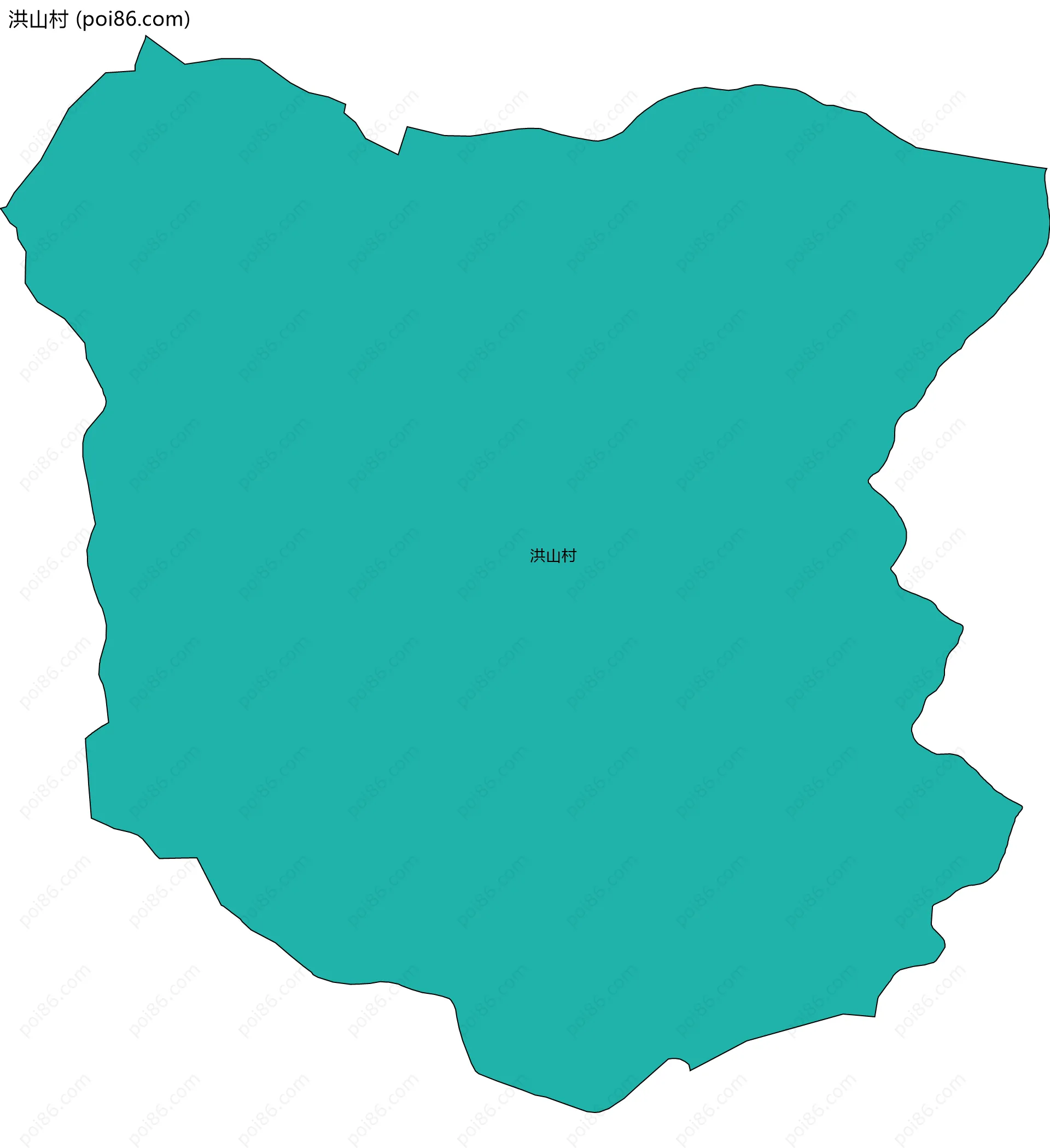 洪山村边界地图