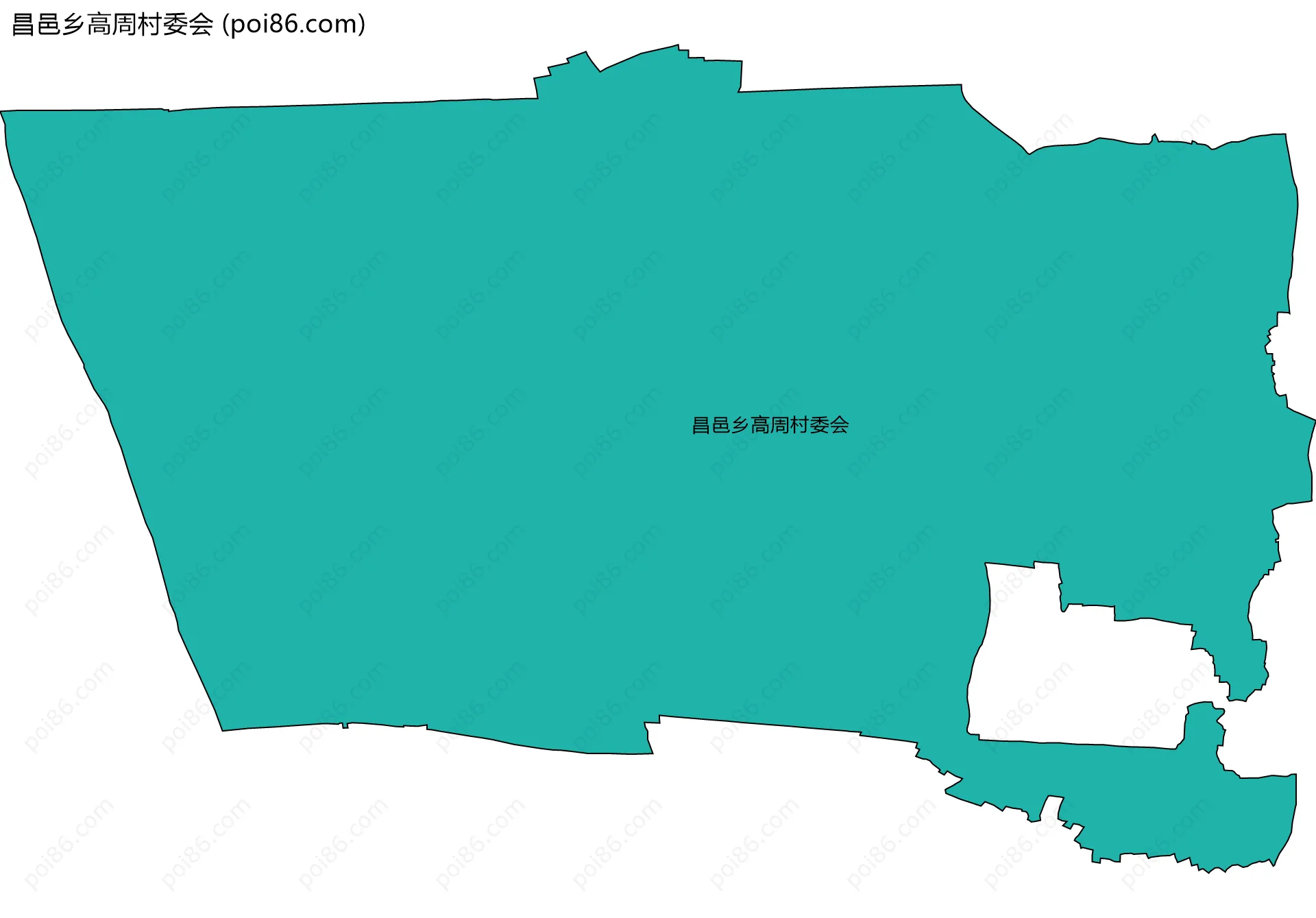 昌邑乡高周村委会边界地图