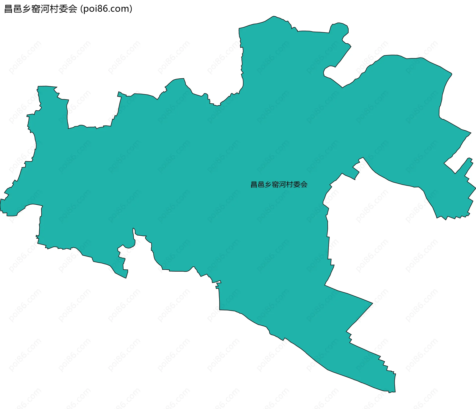 昌邑乡窑河村委会边界地图