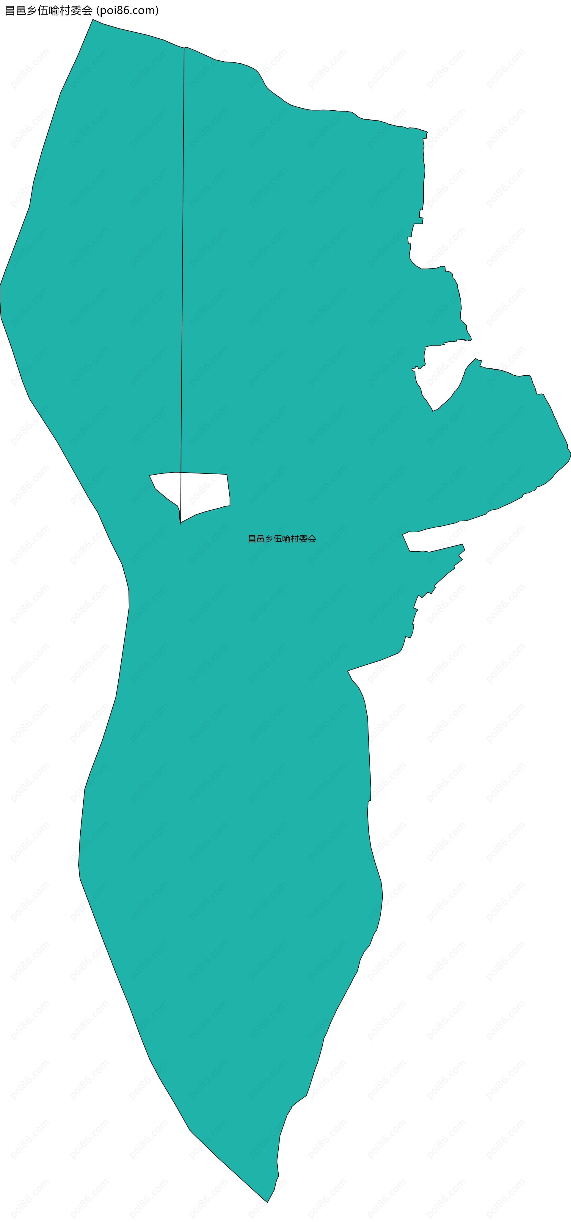 昌邑乡伍喻村委会边界地图