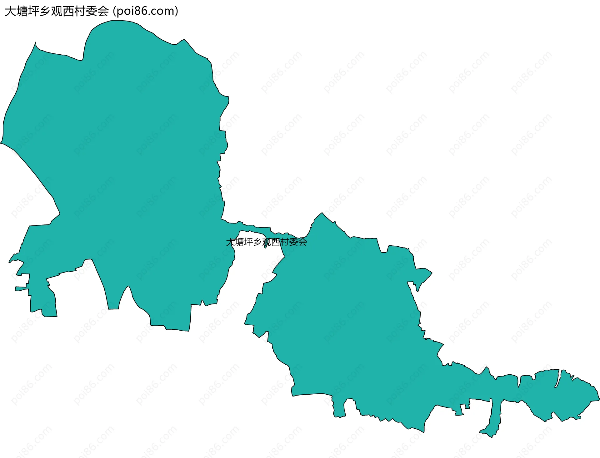 大塘坪乡观西村委会边界地图