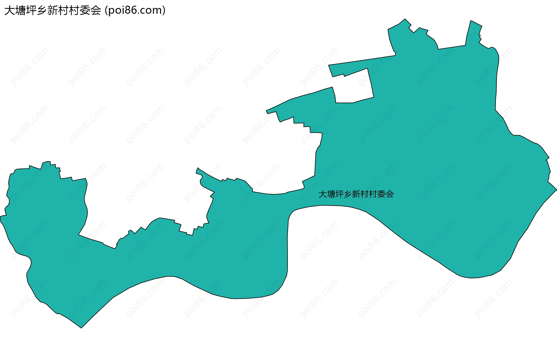 大塘坪乡新村村委会边界地图