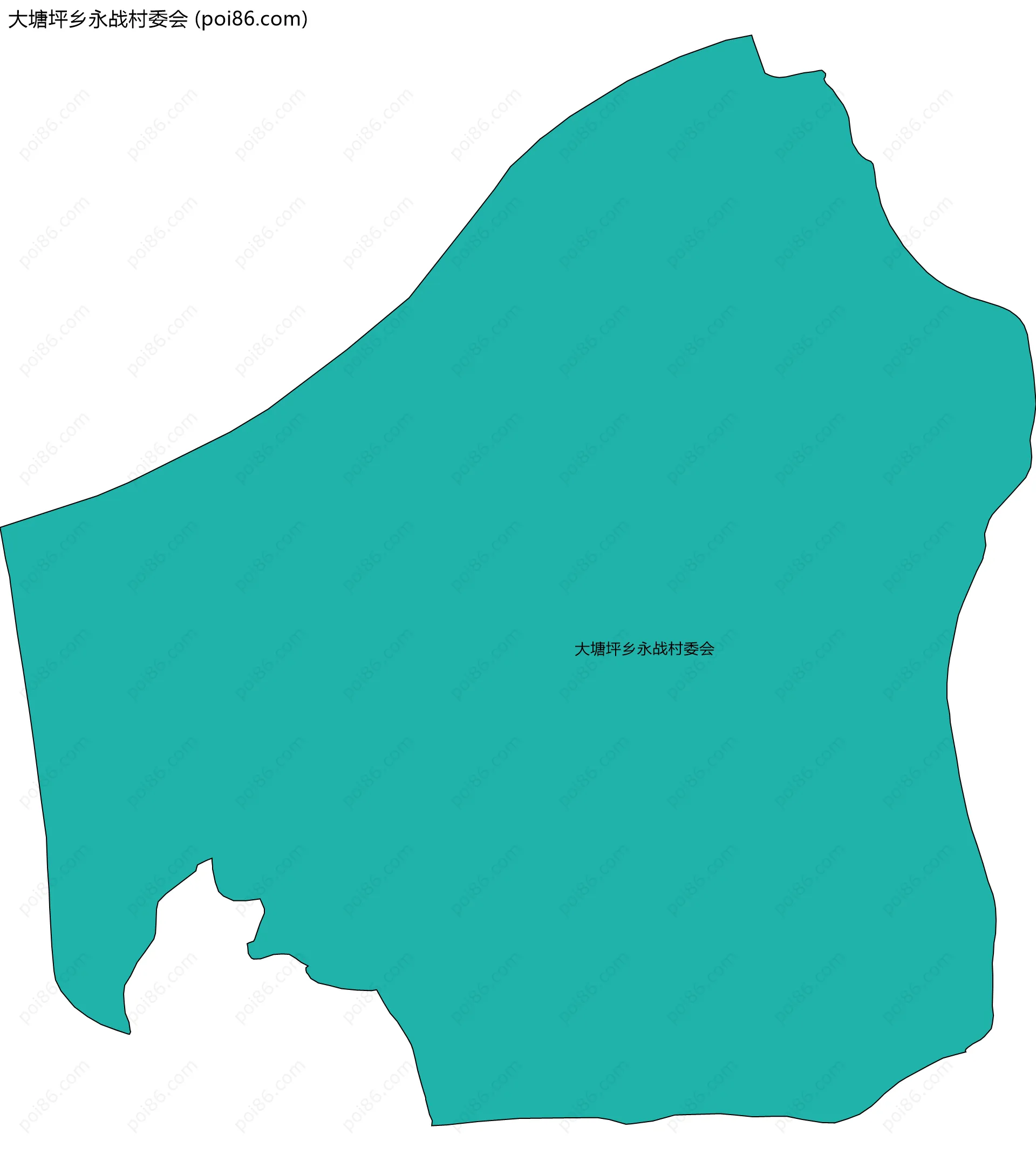 大塘坪乡永战村委会边界地图