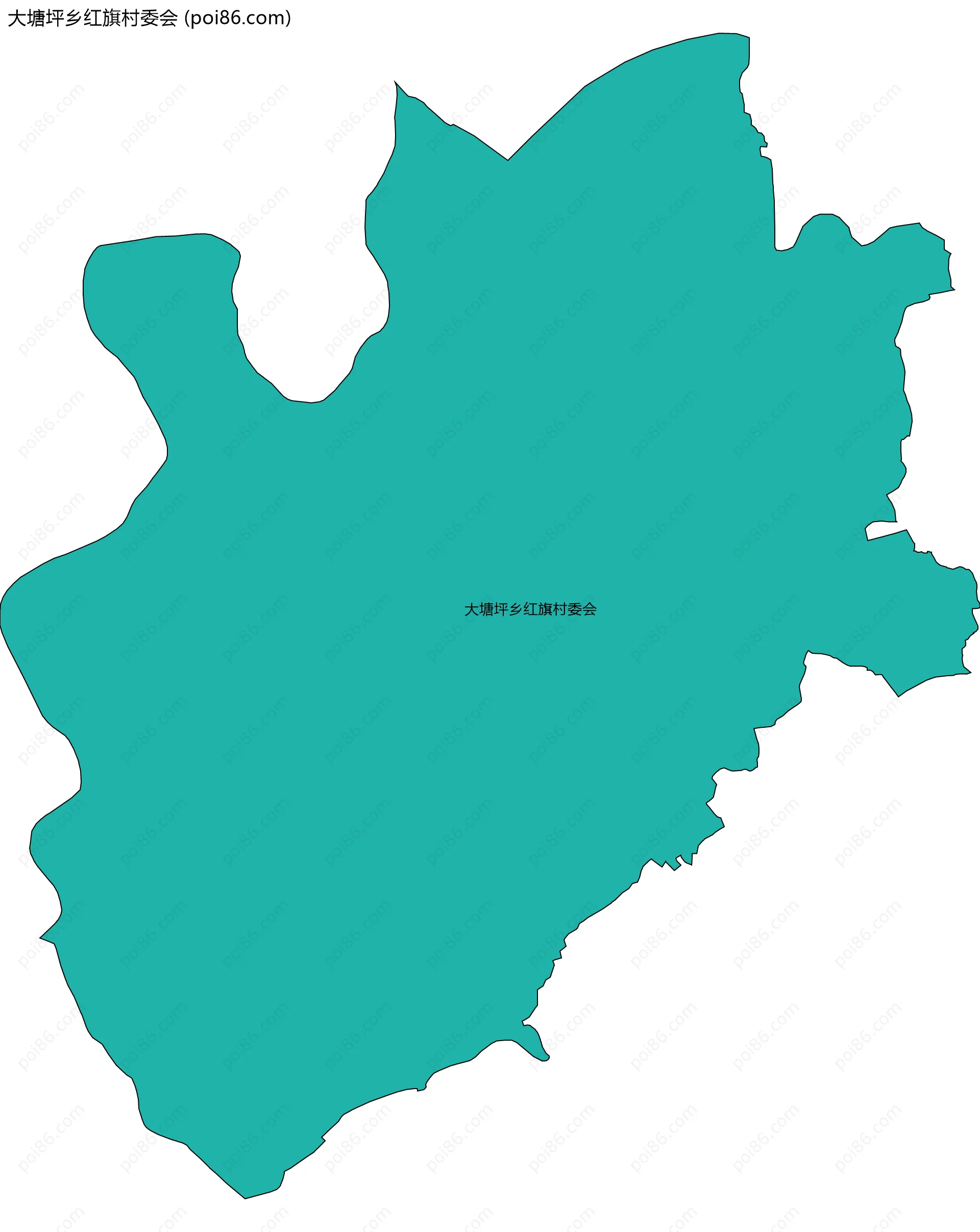 大塘坪乡红旗村委会边界地图