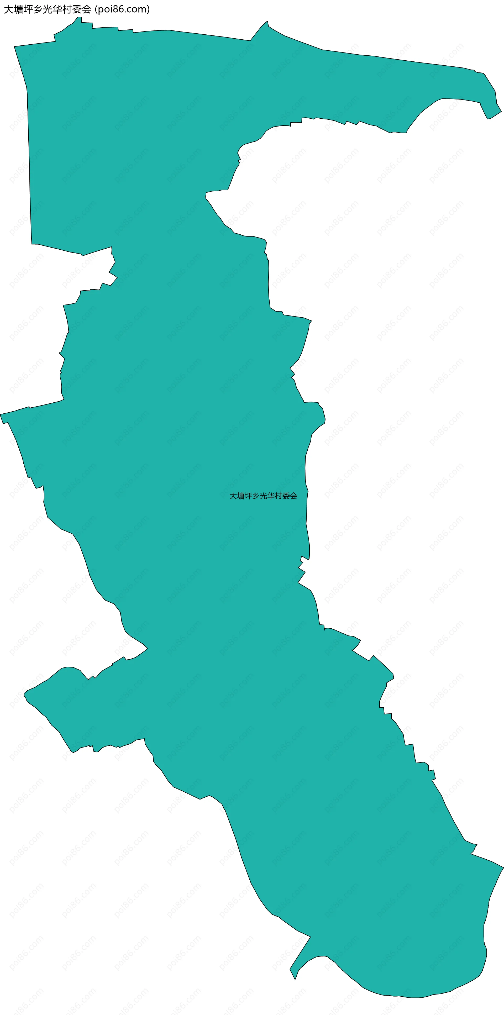 大塘坪乡光华村委会边界地图