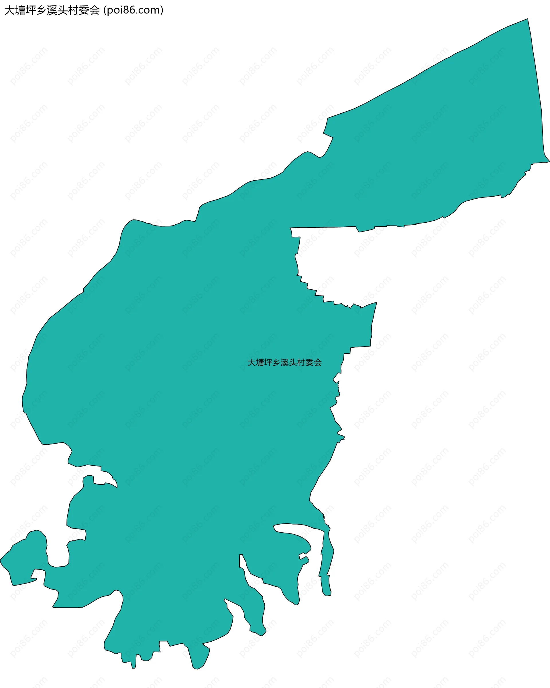 大塘坪乡溪头村委会边界地图