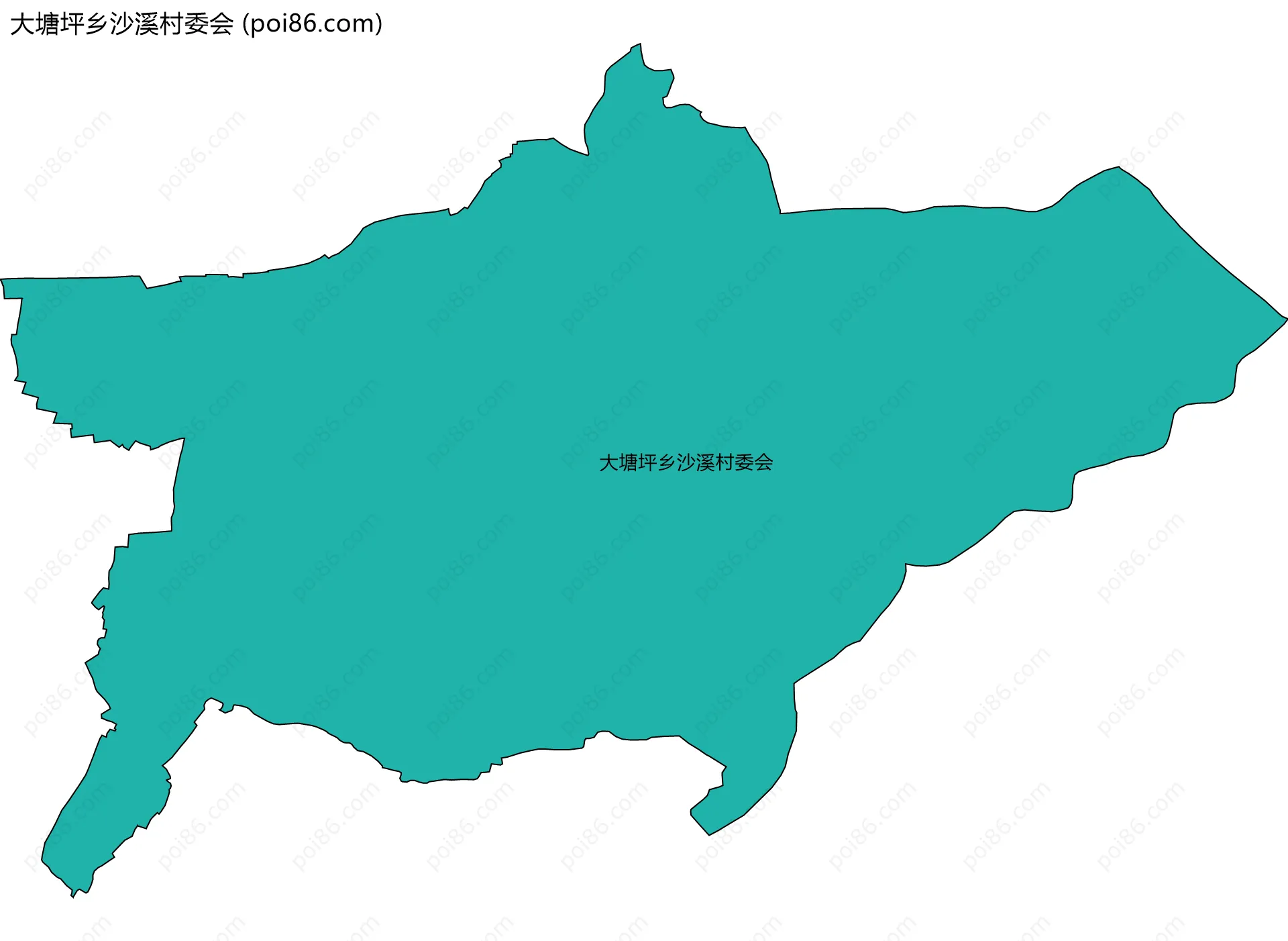 大塘坪乡沙溪村委会边界地图