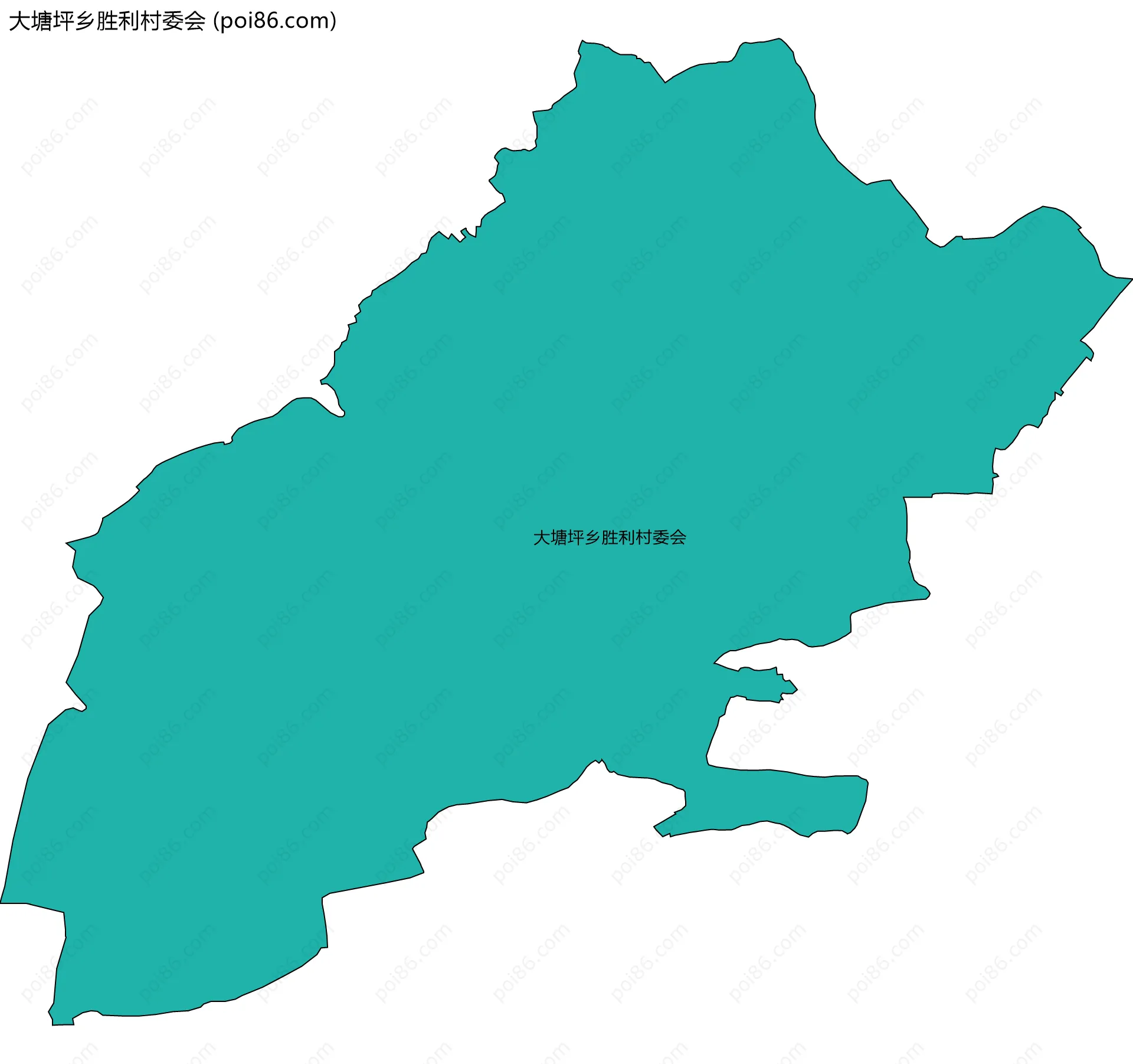 大塘坪乡胜利村委会边界地图