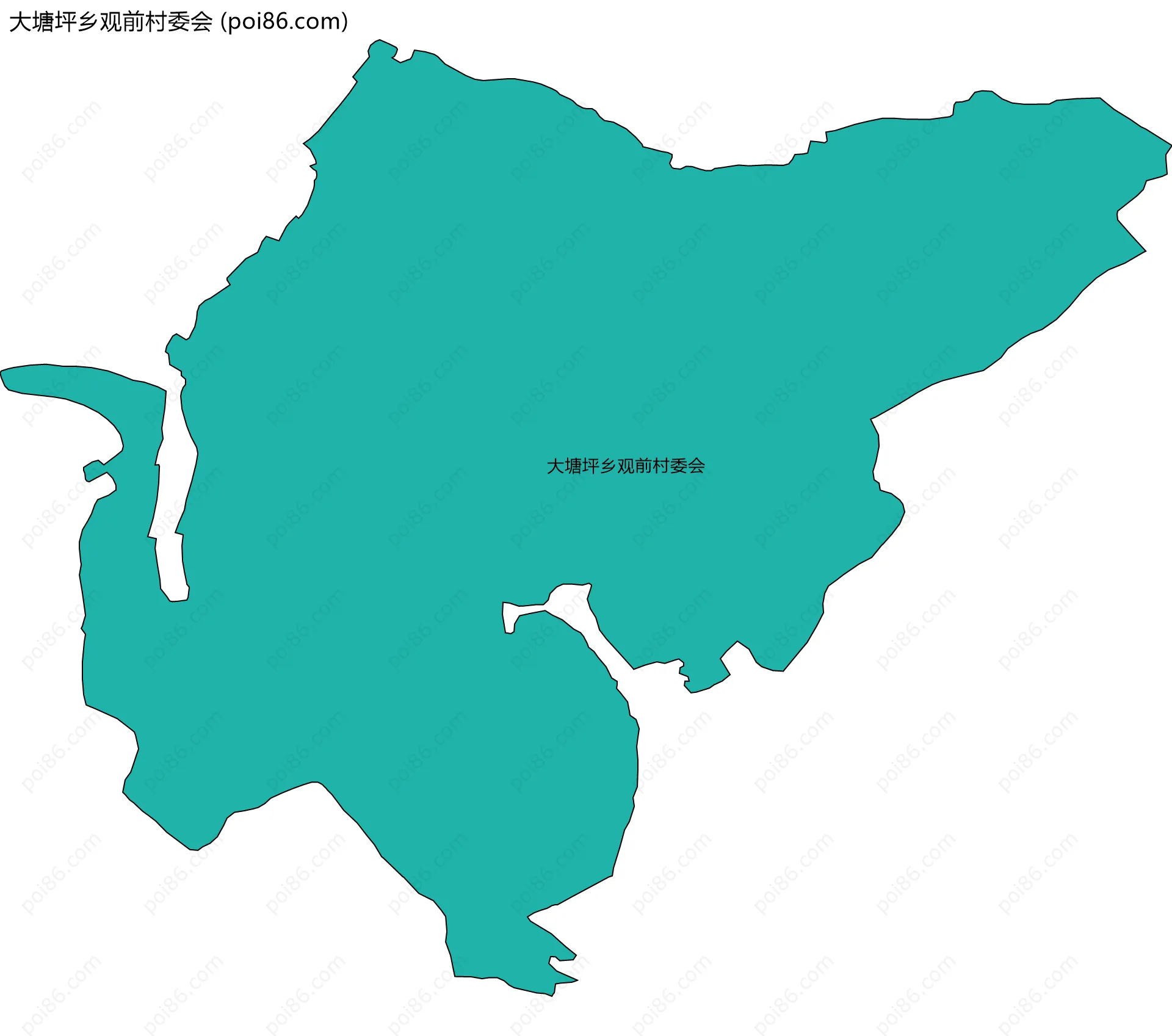 大塘坪乡观前村委会边界地图