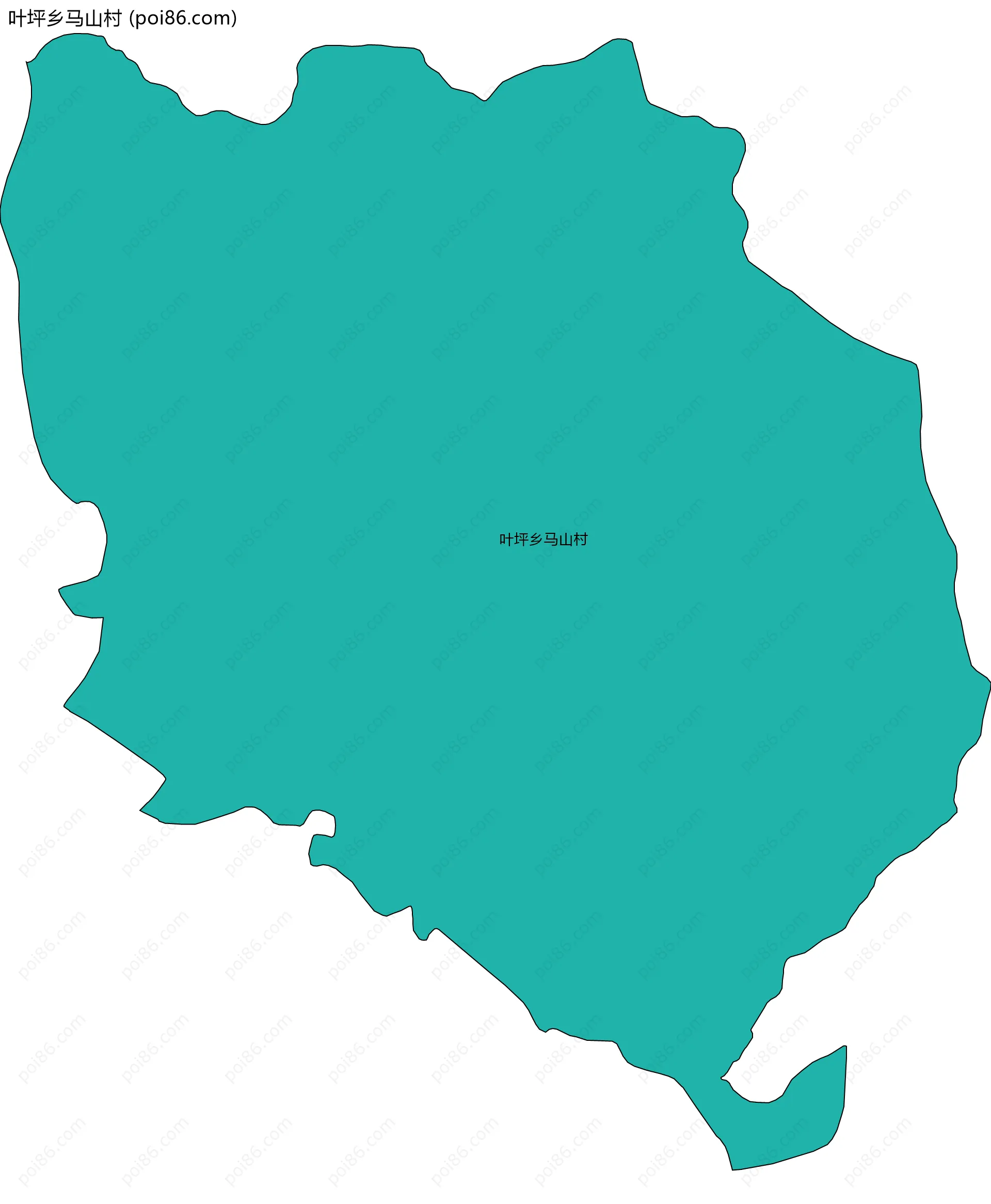 叶坪乡马山村边界地图