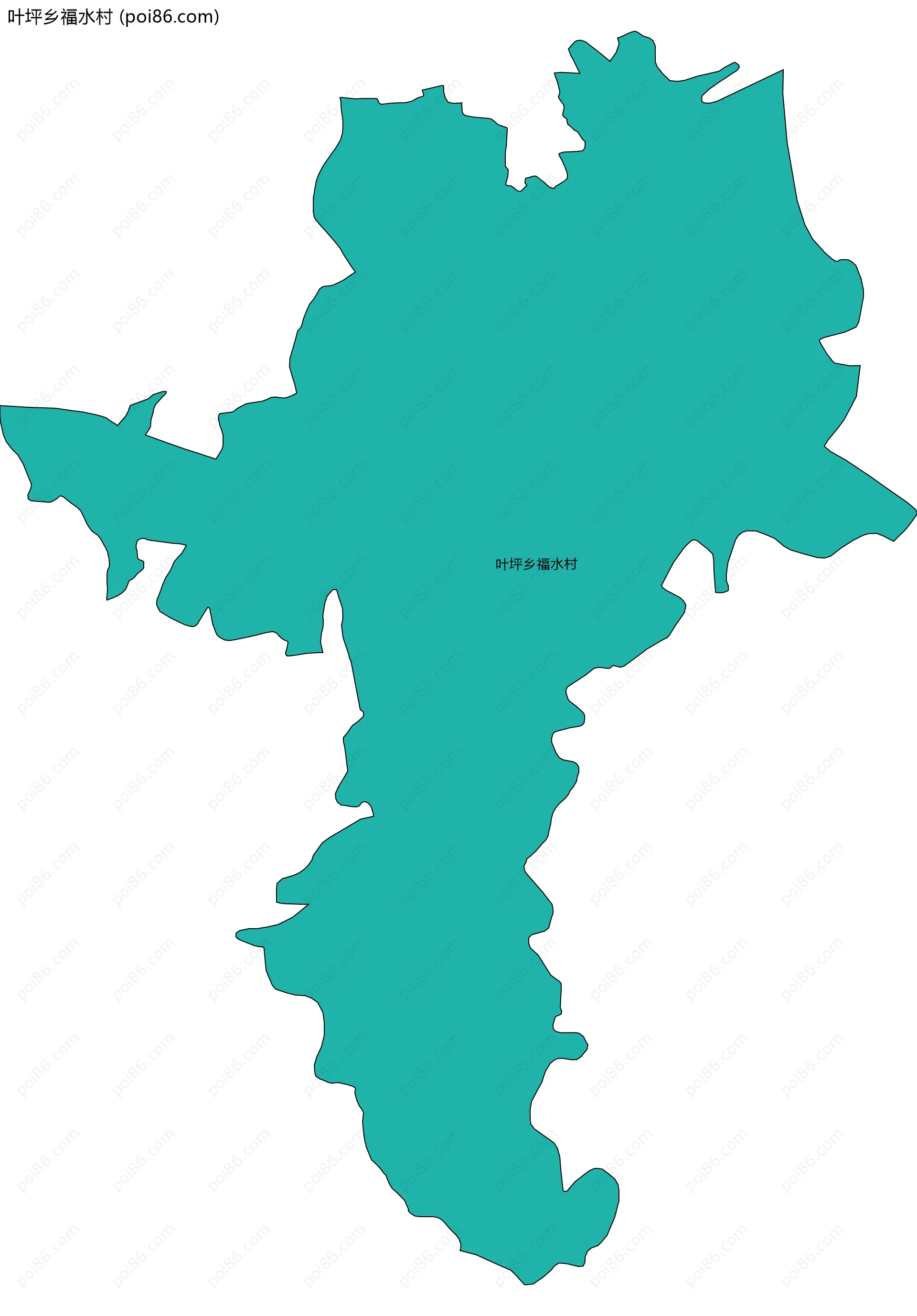 叶坪乡福水村边界地图