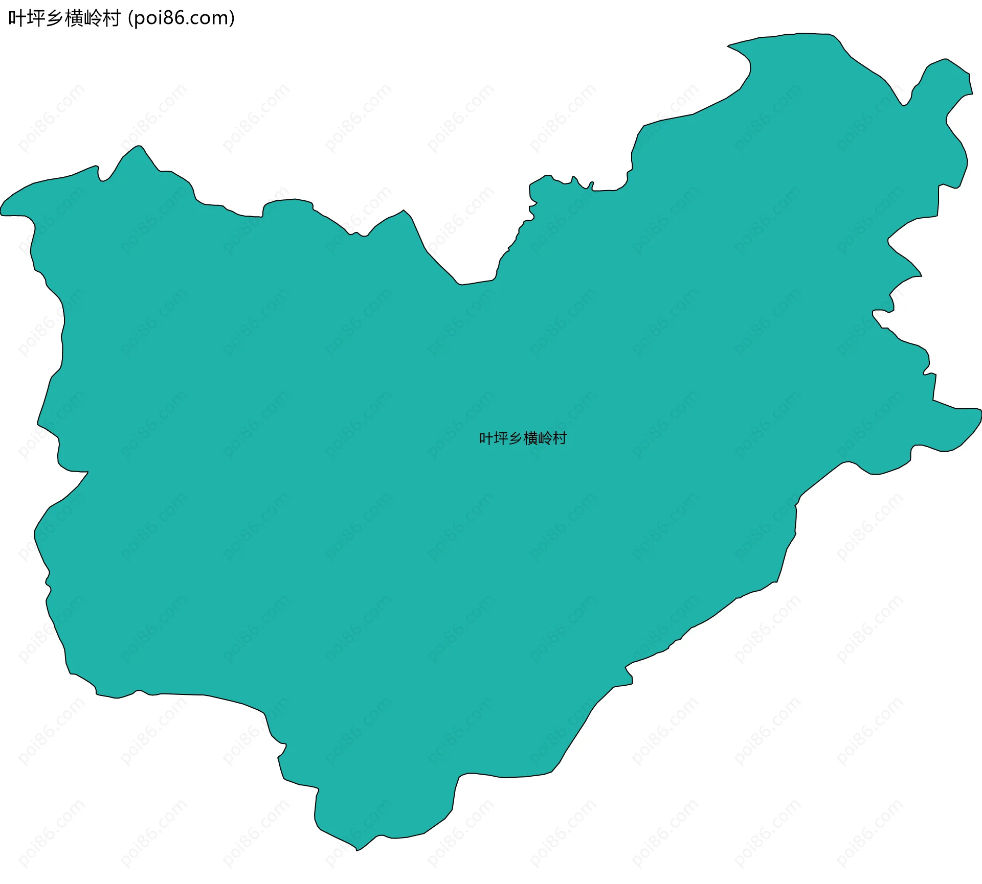 叶坪乡横岭村边界地图