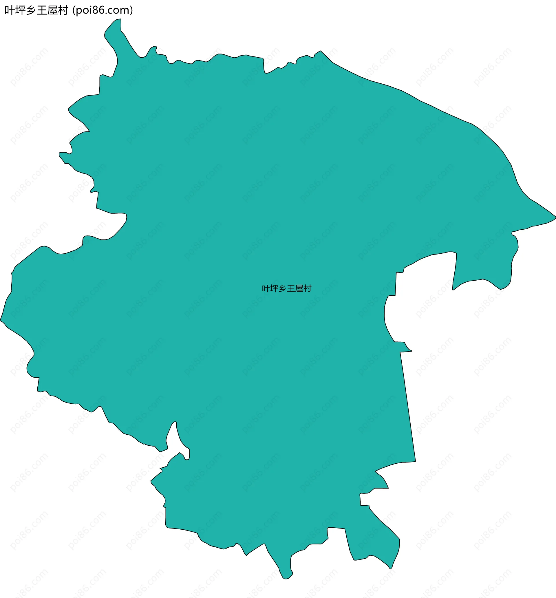 叶坪乡王屋村边界地图