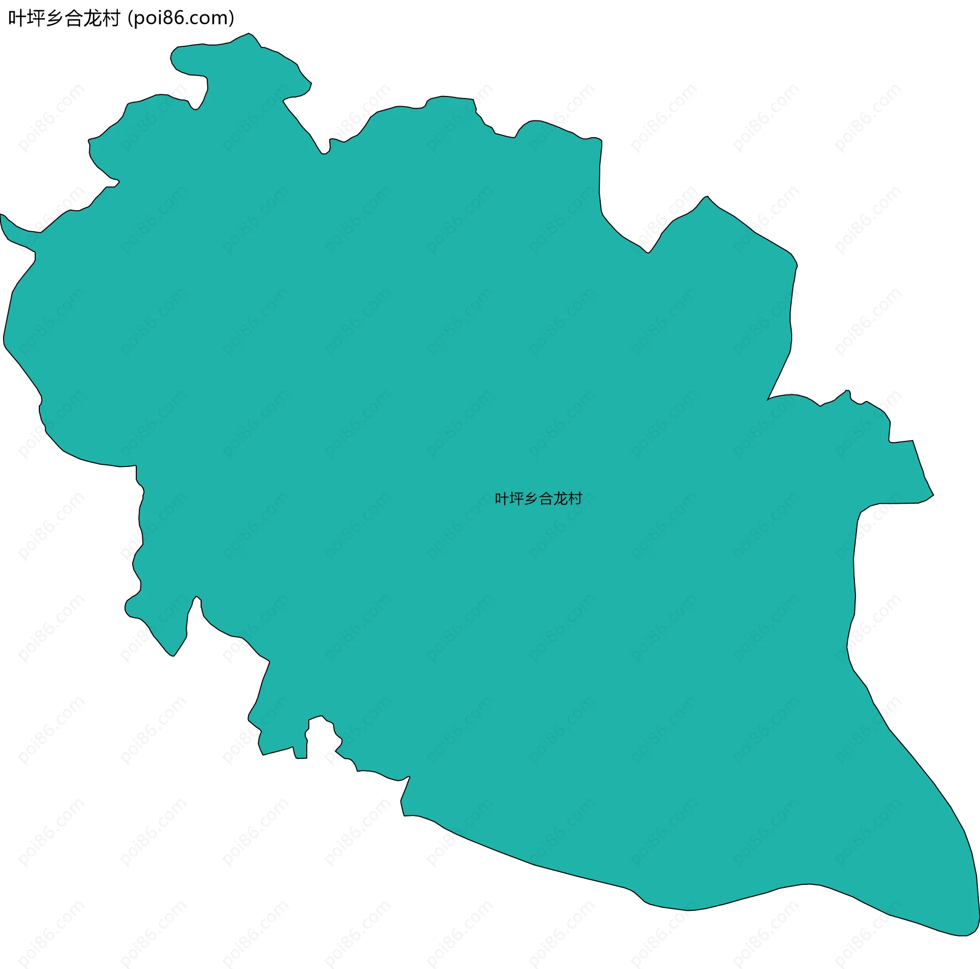 叶坪乡合龙村边界地图