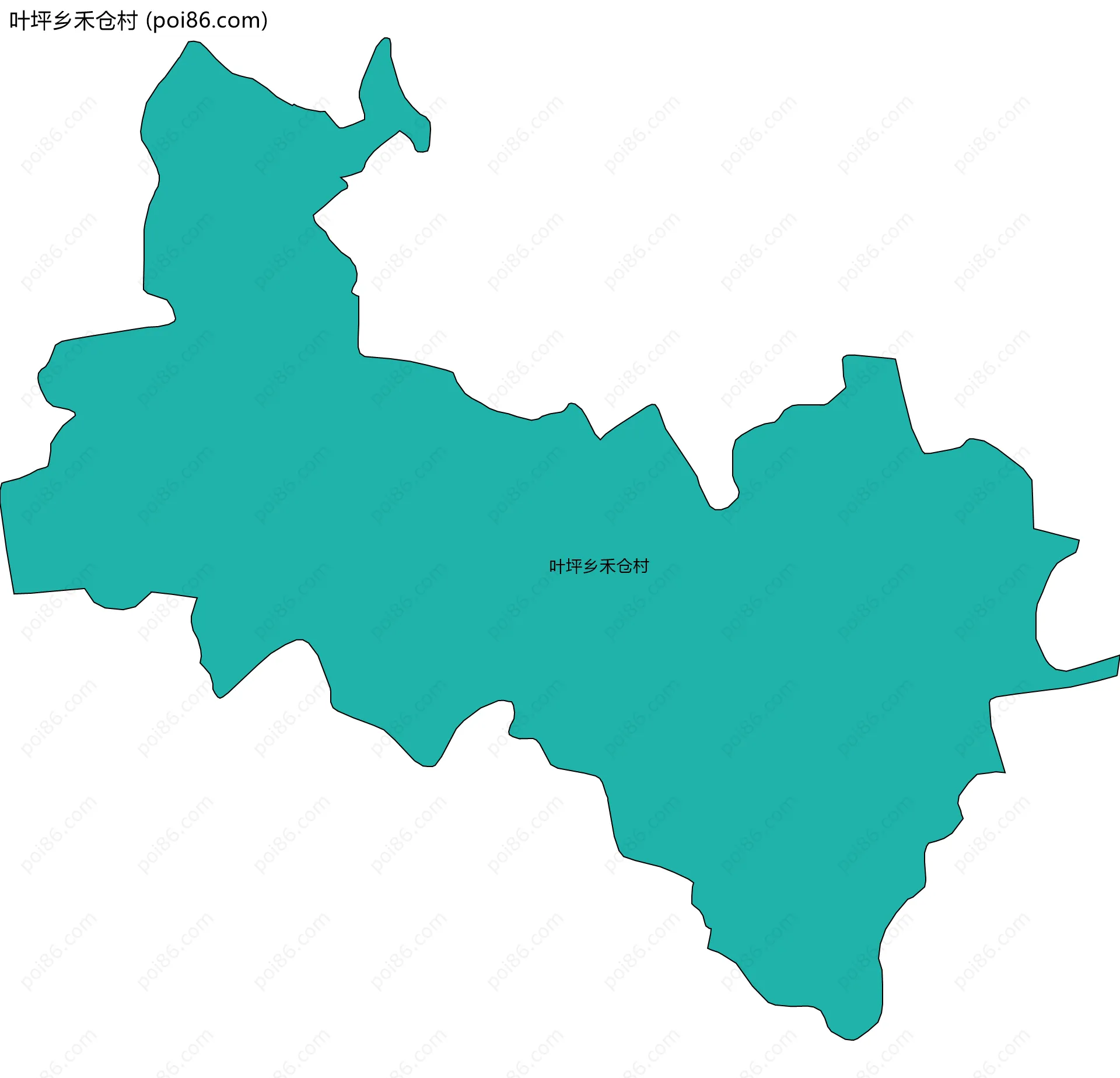 叶坪乡禾仓村边界地图