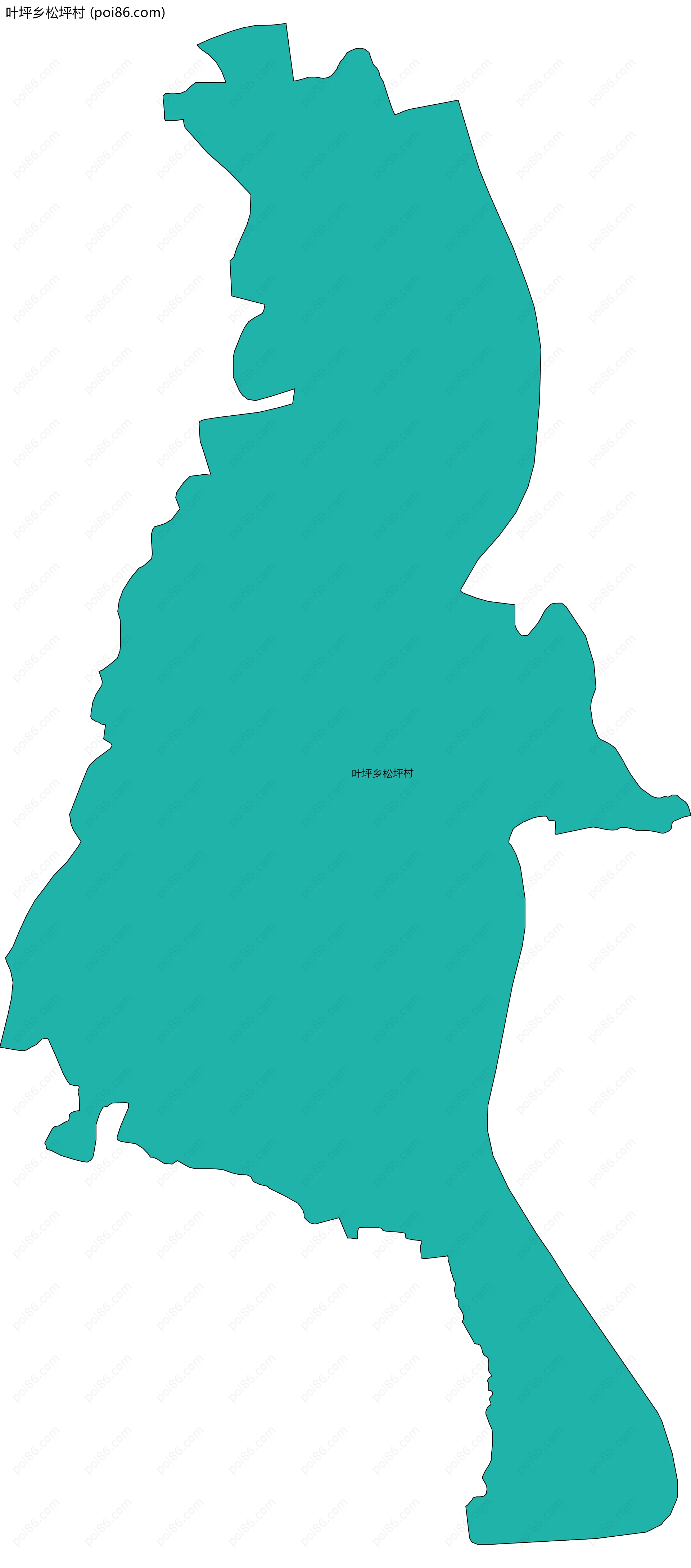 叶坪乡松坪村边界地图