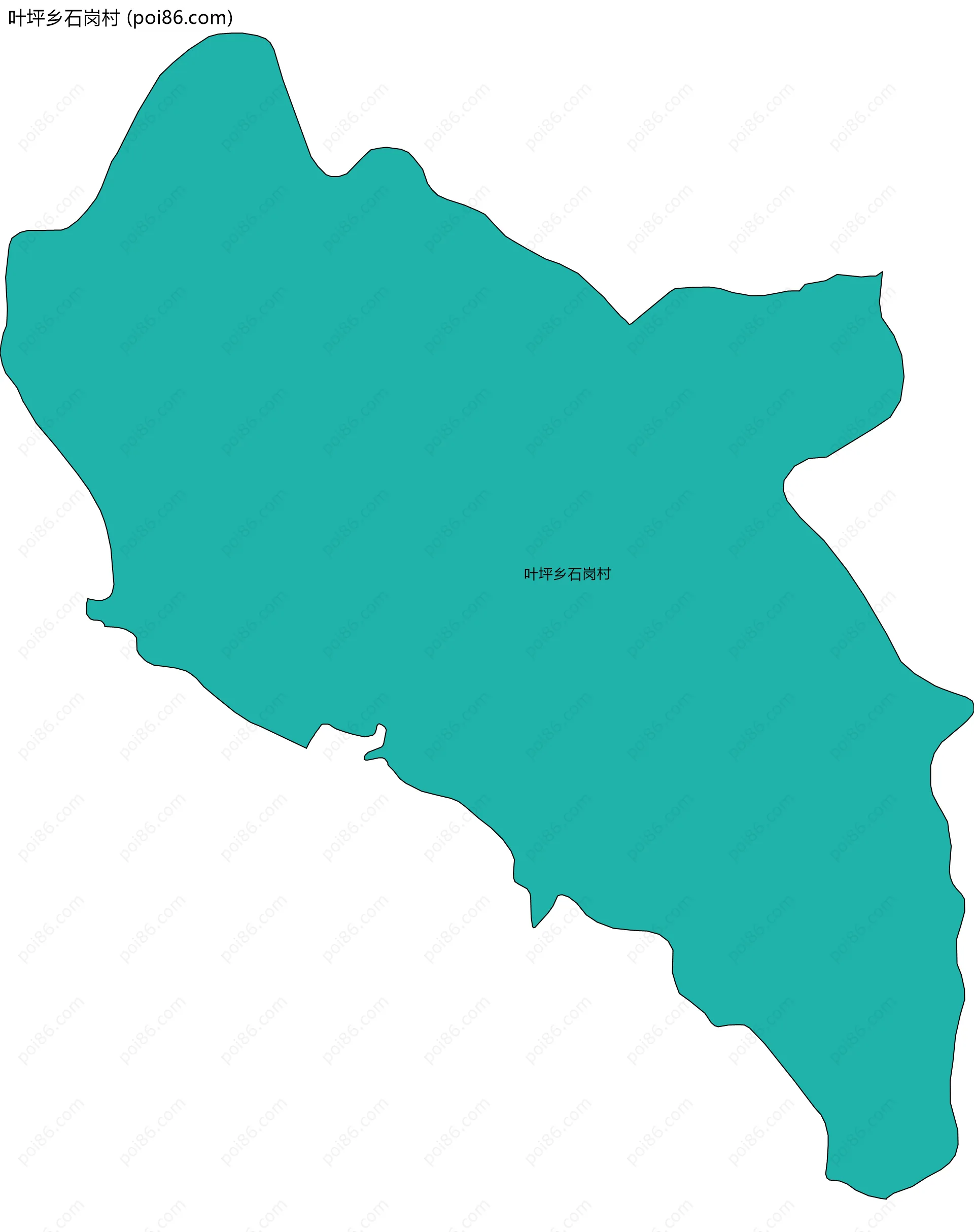 叶坪乡石岗村边界地图
