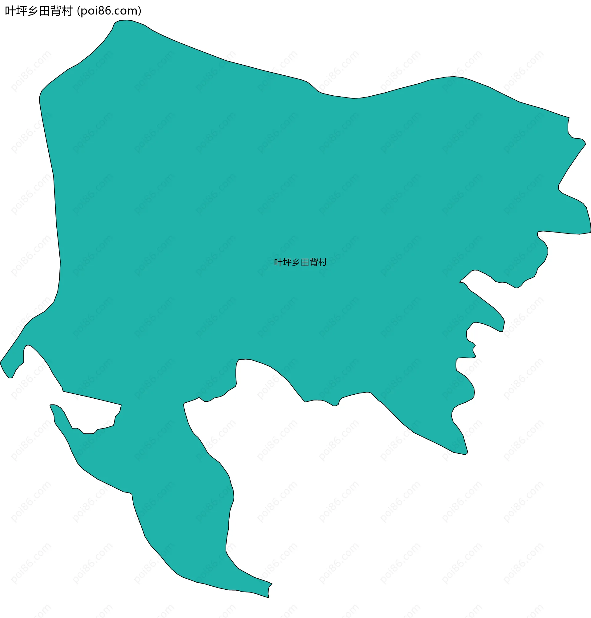 叶坪乡田背村边界地图