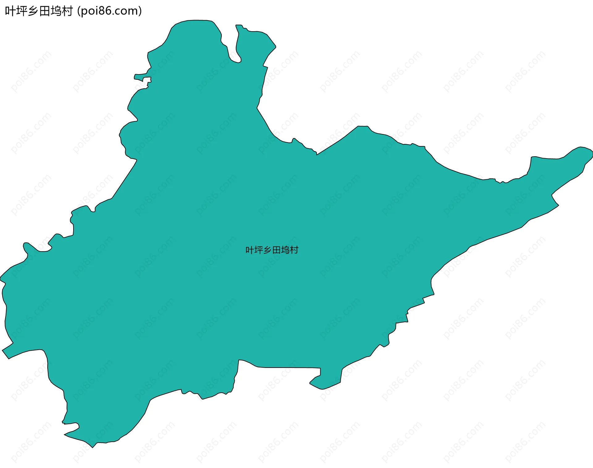 叶坪乡田坞村边界地图