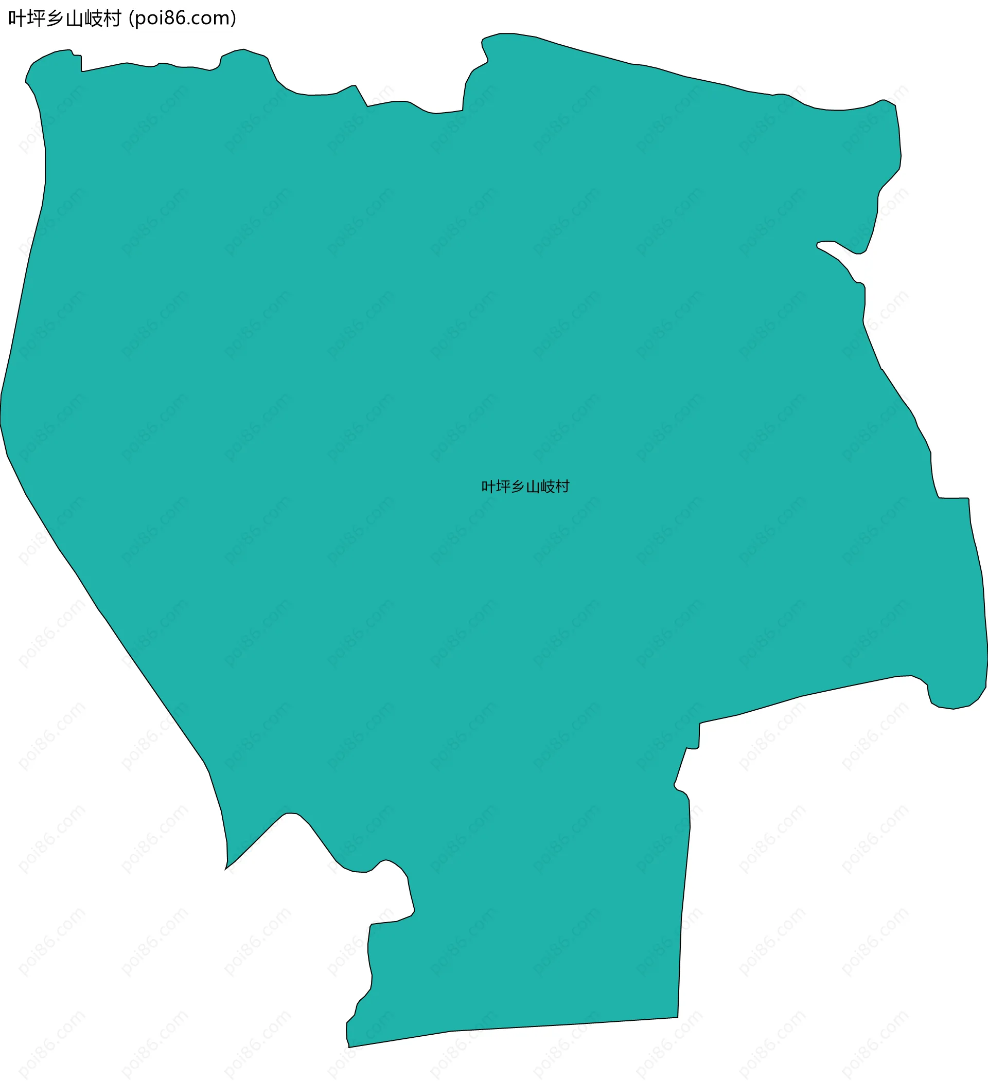 叶坪乡山岐村边界地图