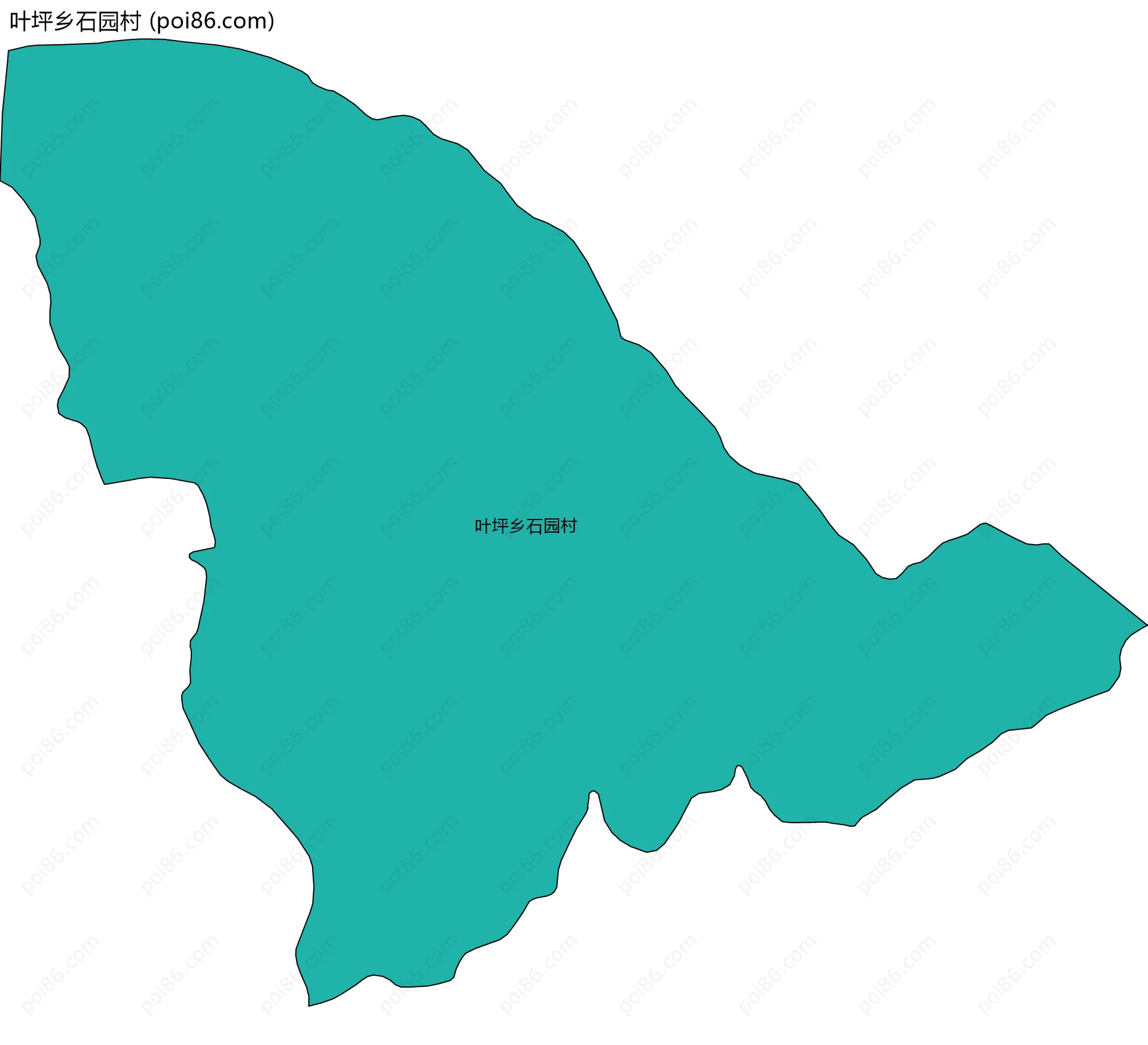 叶坪乡石园村边界地图