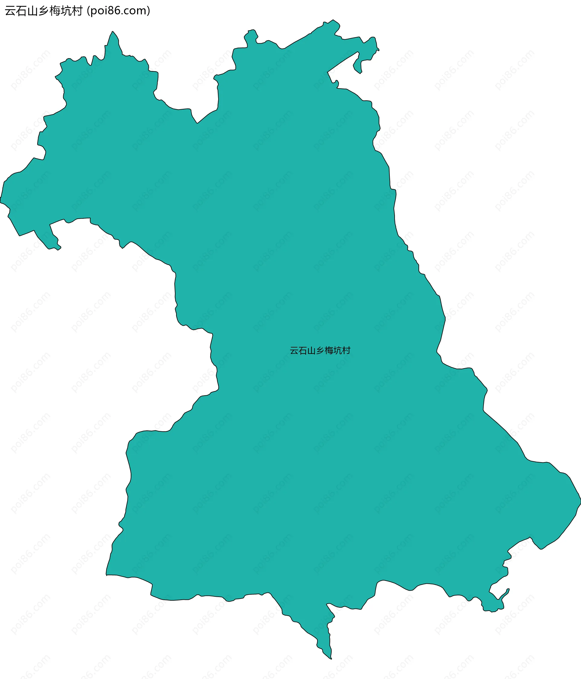 云石山乡梅坑村边界地图