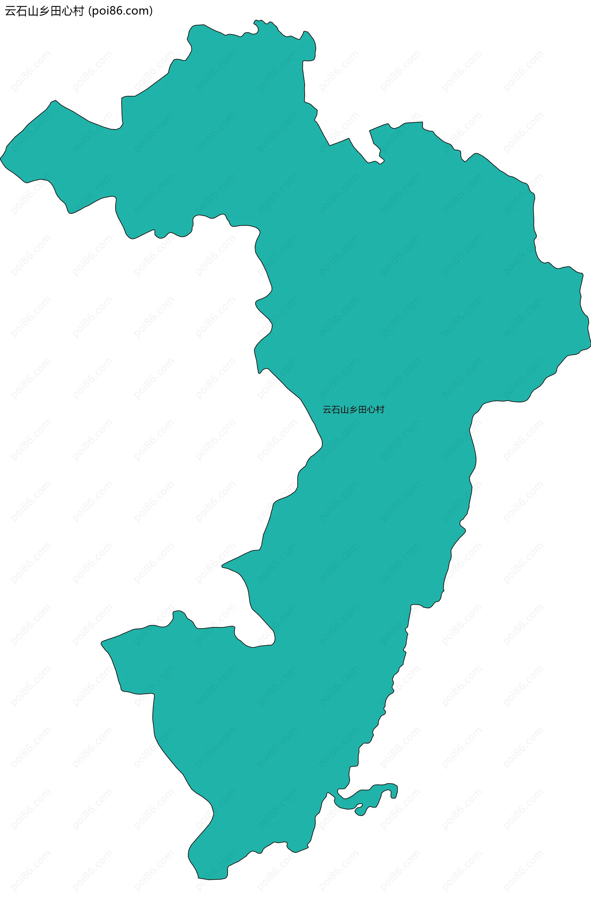 云石山乡田心村边界地图