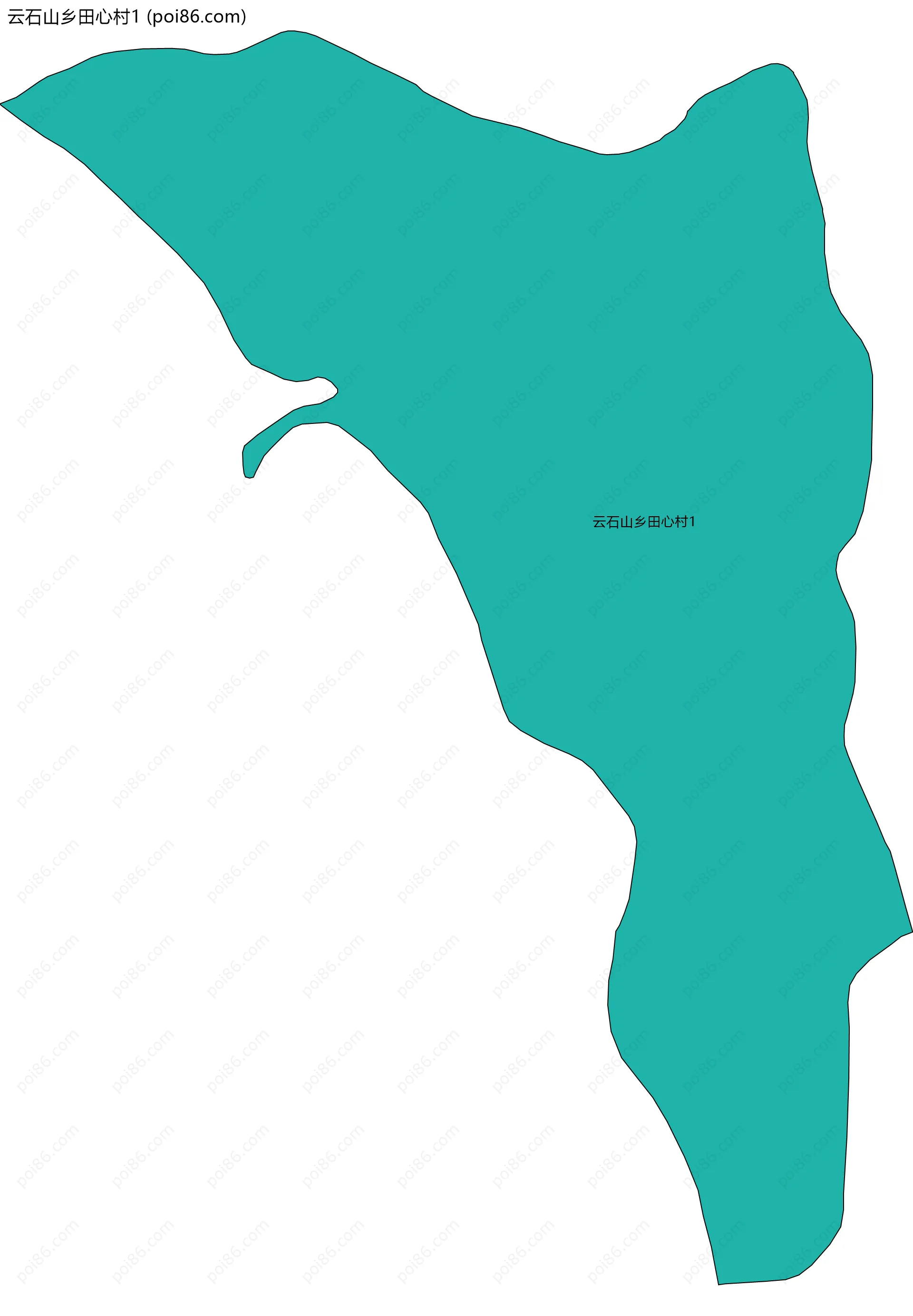 云石山乡田心村1边界地图