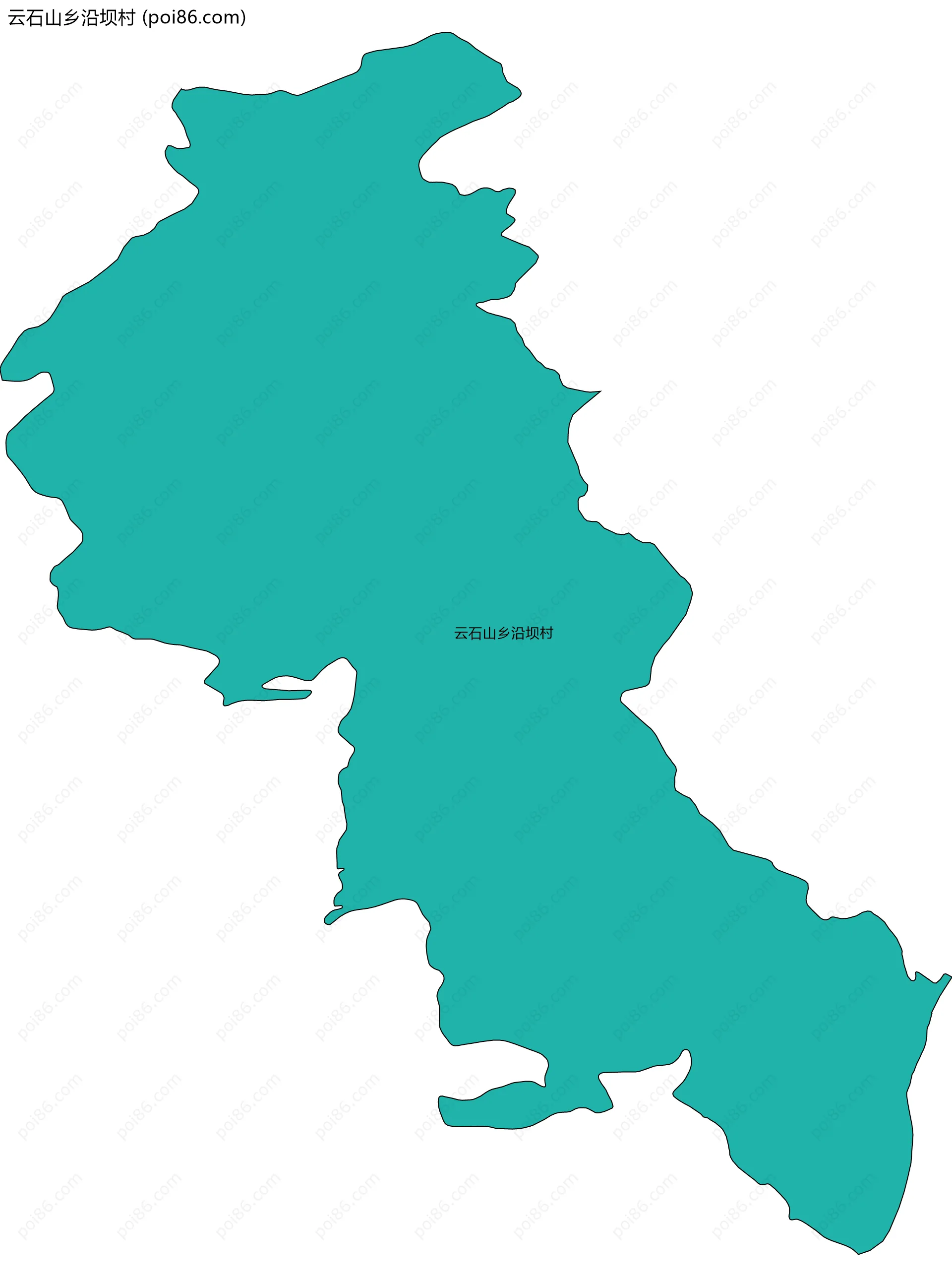 云石山乡沿坝村边界地图