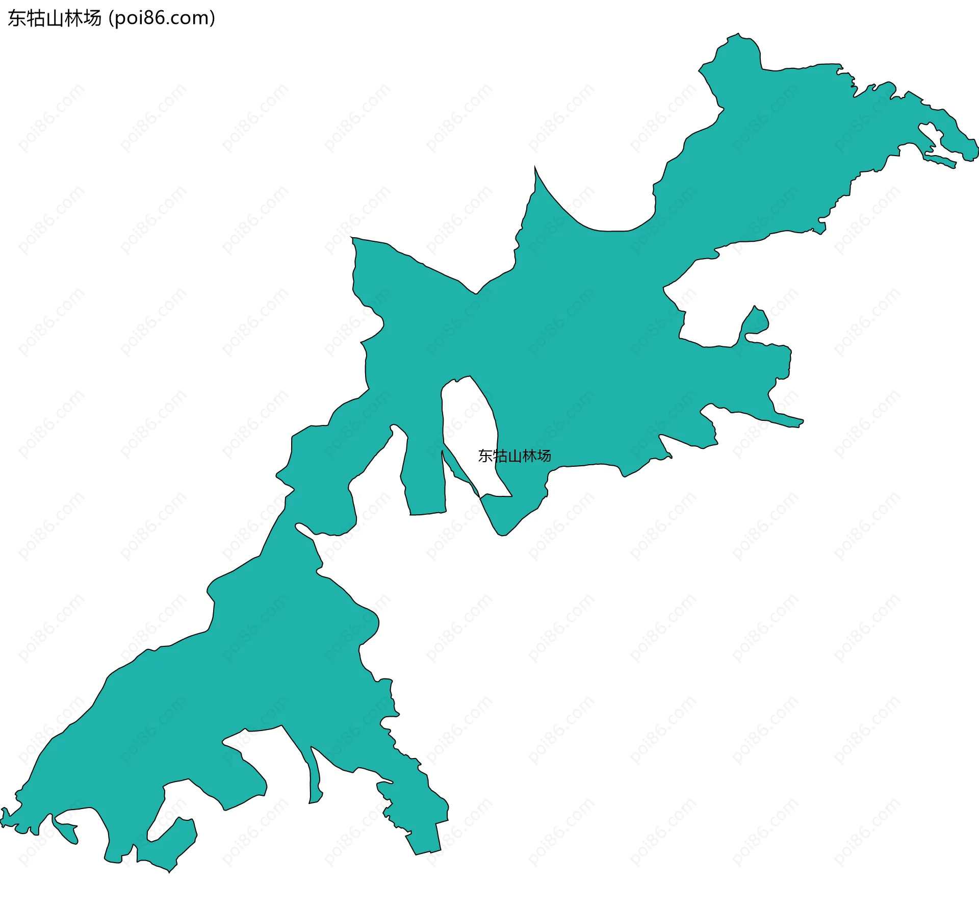 东牯山林场边界地图(五级行政区划)