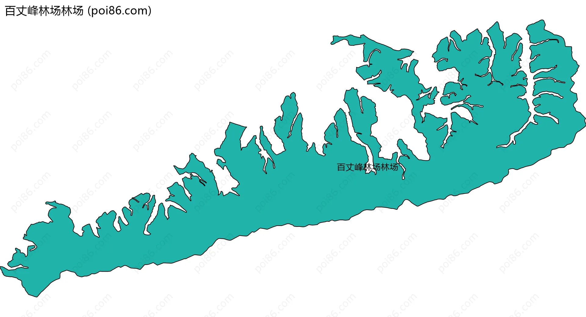 百丈峰林场林场边界地图(五级行政区划)