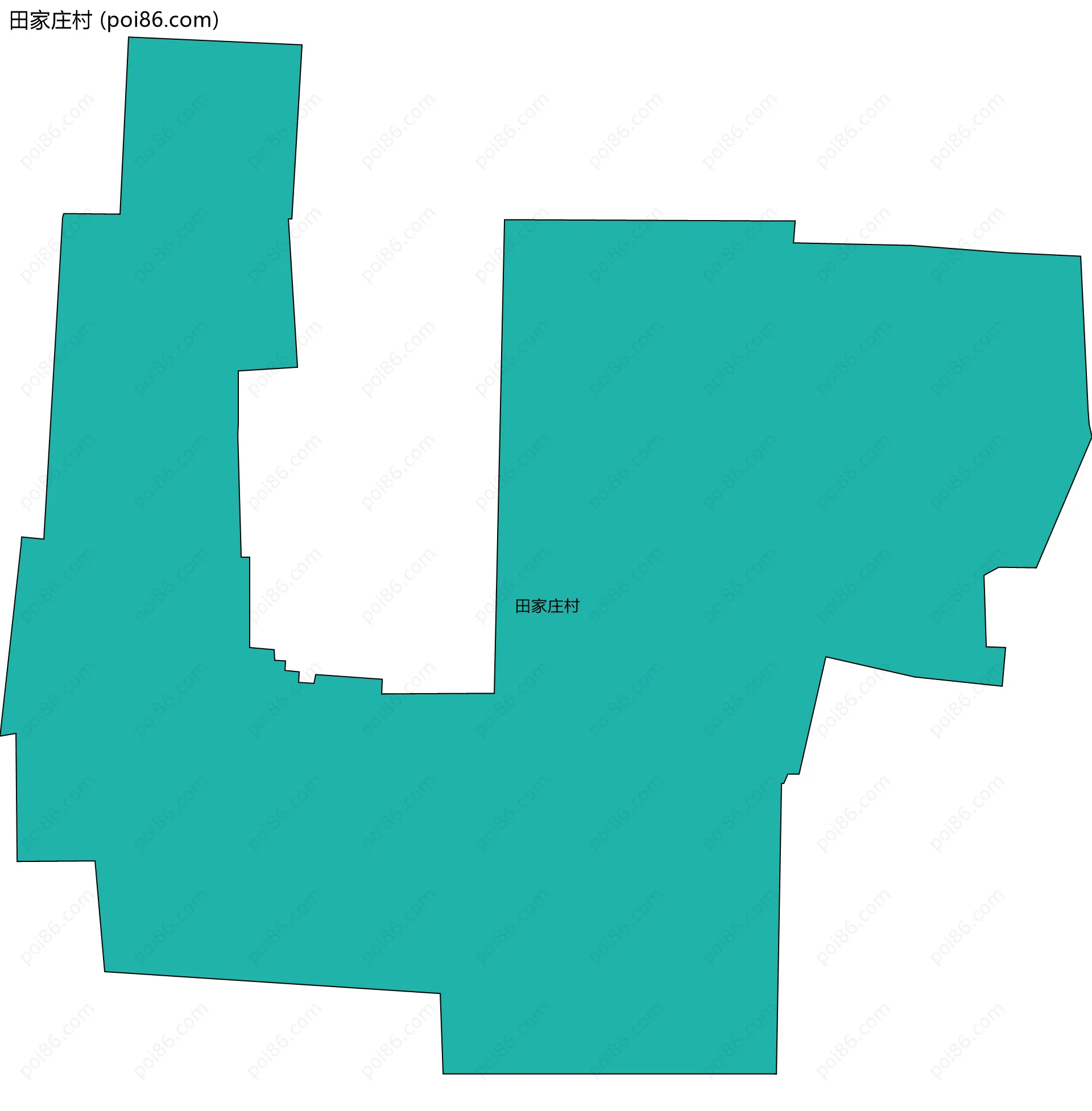 田家庄村边界地图