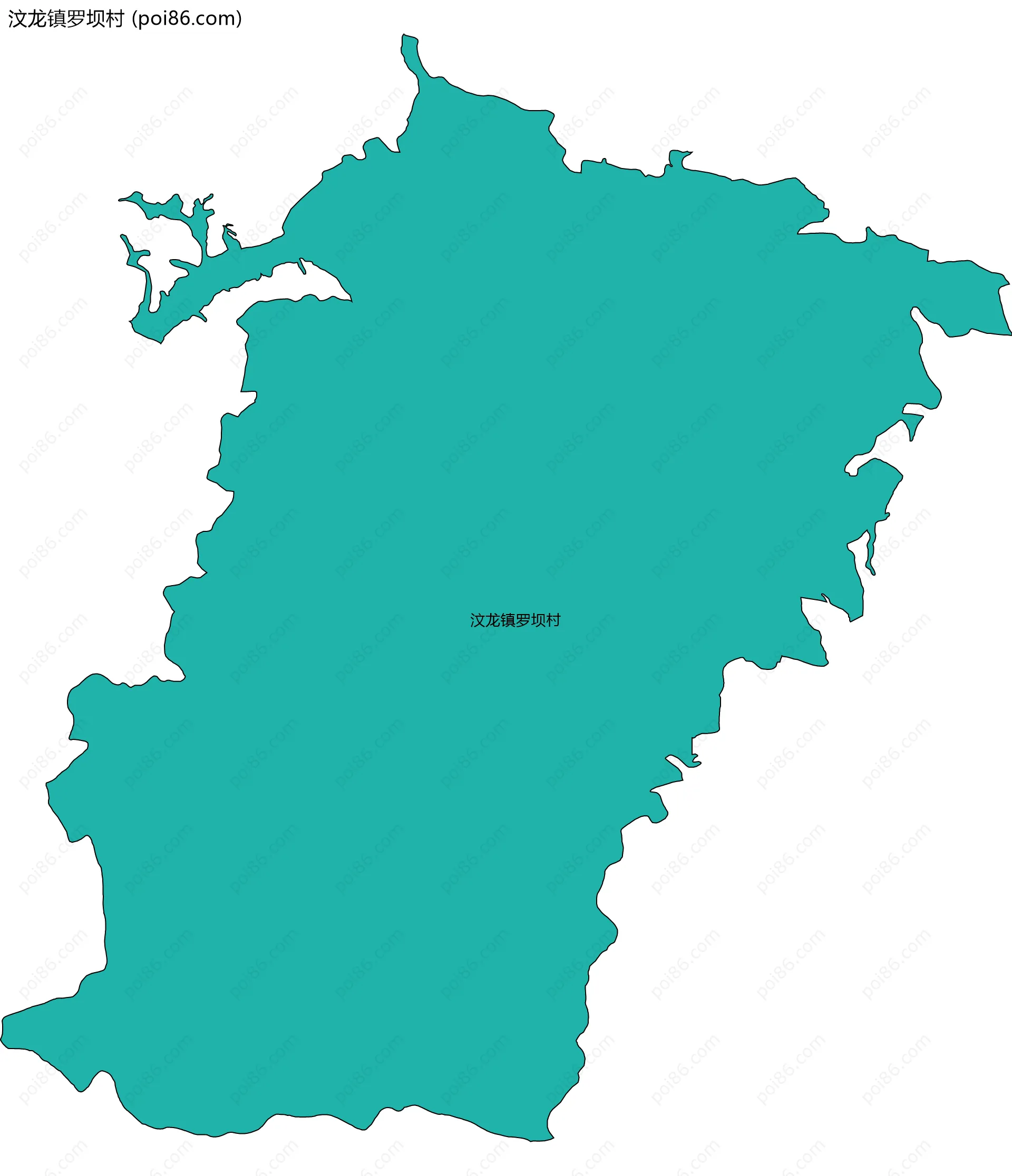 汶龙镇罗坝村边界地图