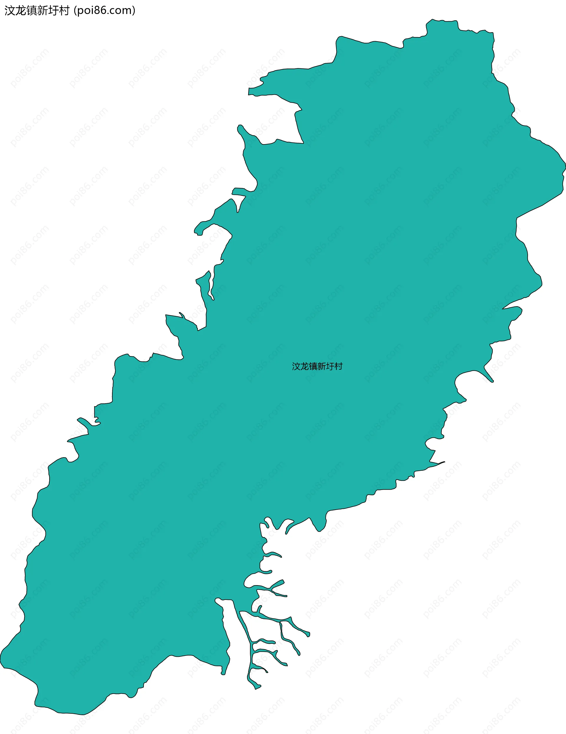 汶龙镇新圩村边界地图