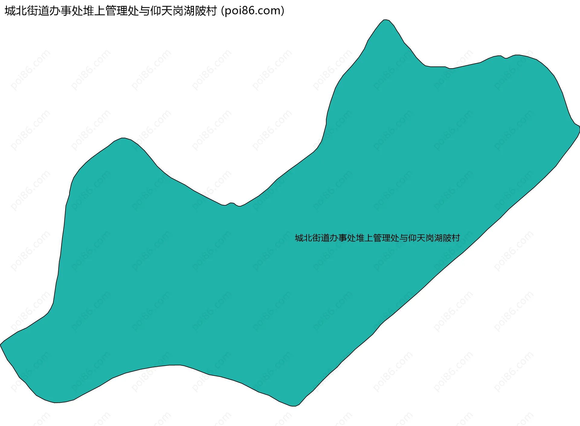 城北街道办事处堆上管理处与仰天岗湖陂村边界地图