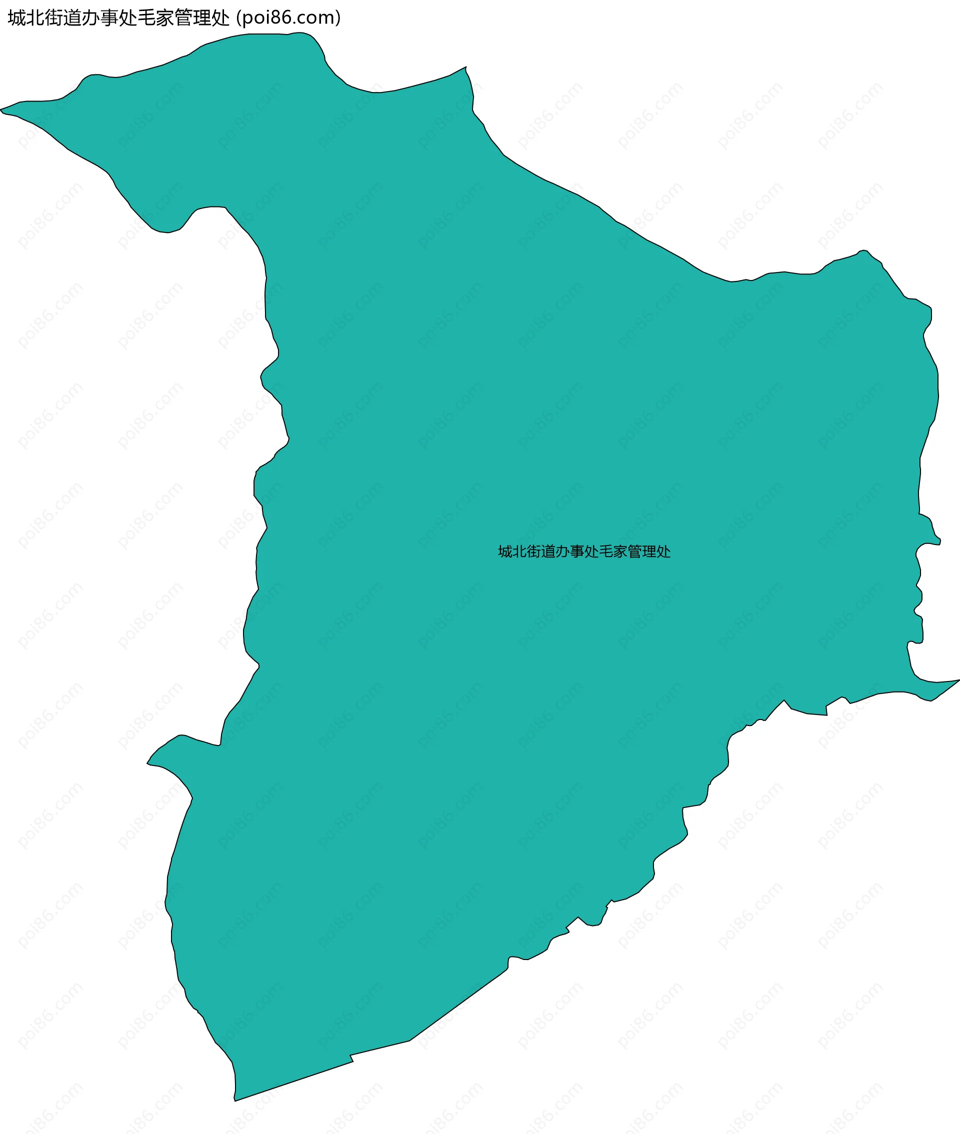 城北街道办事处毛家管理处边界地图