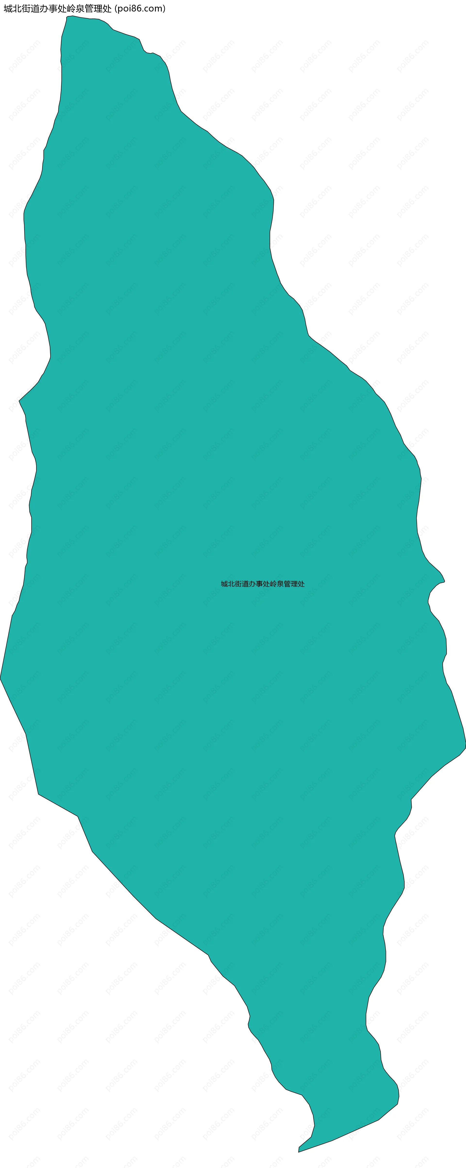 城北街道办事处岭泉管理处边界地图