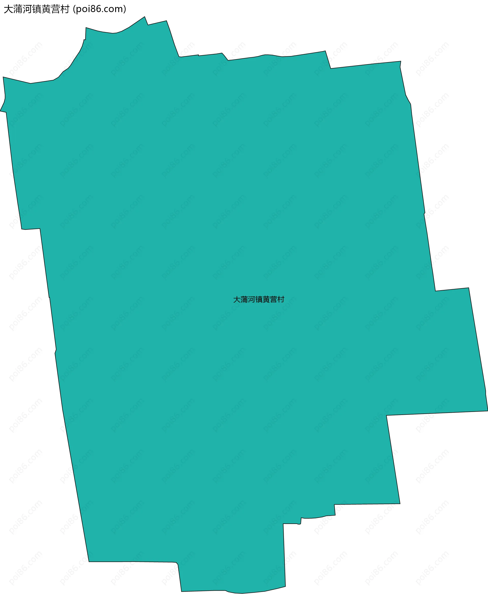 大蒲河镇黄营村边界地图