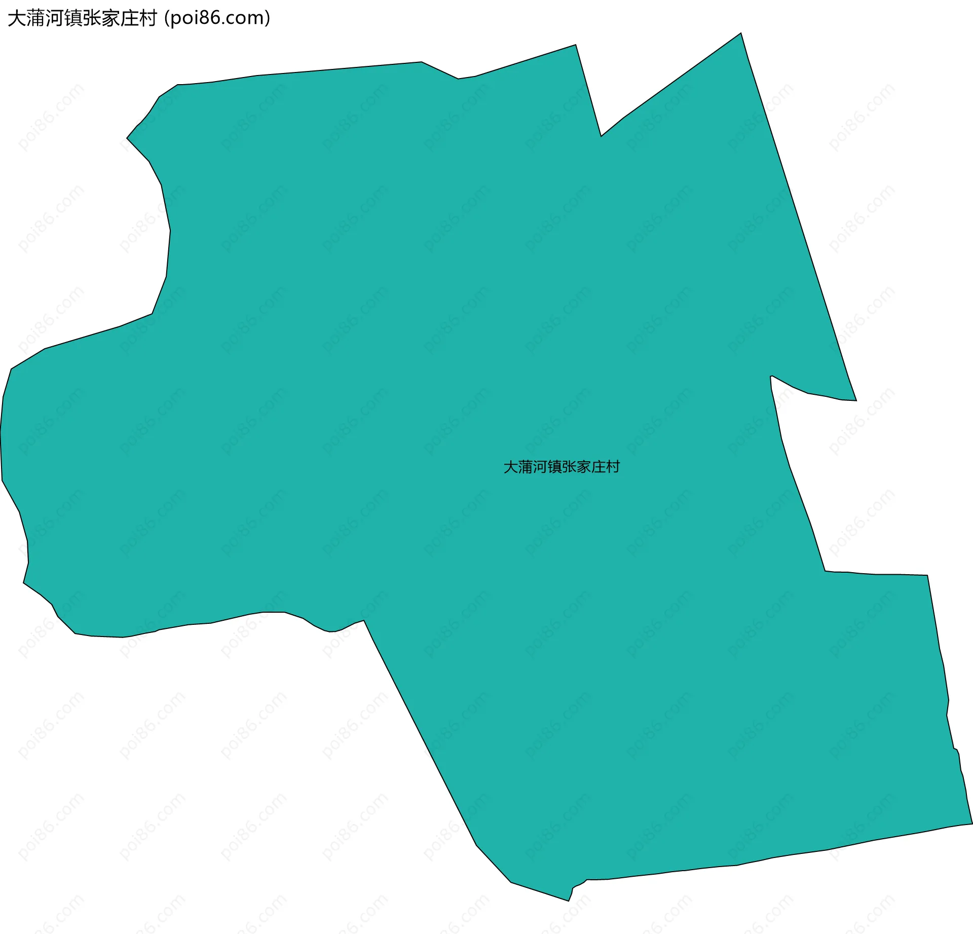 大蒲河镇张家庄村边界地图