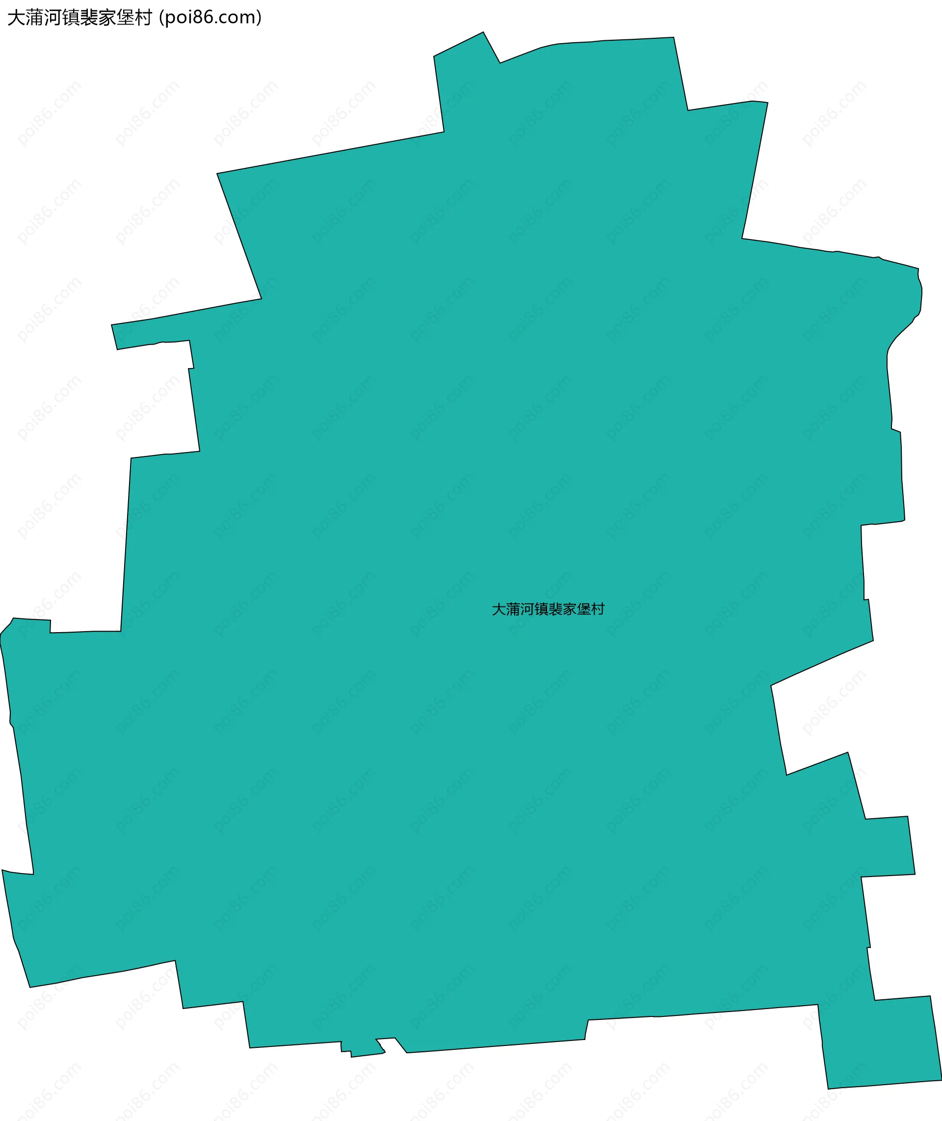 大蒲河镇裴家堡村边界地图