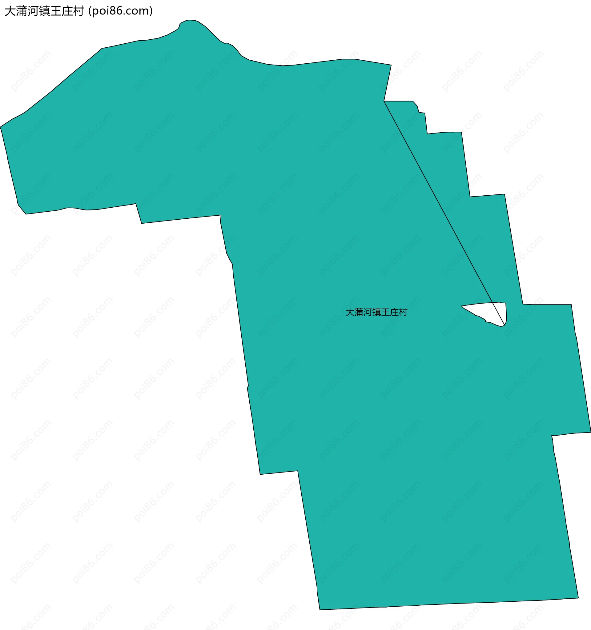 大蒲河镇王庄村边界地图