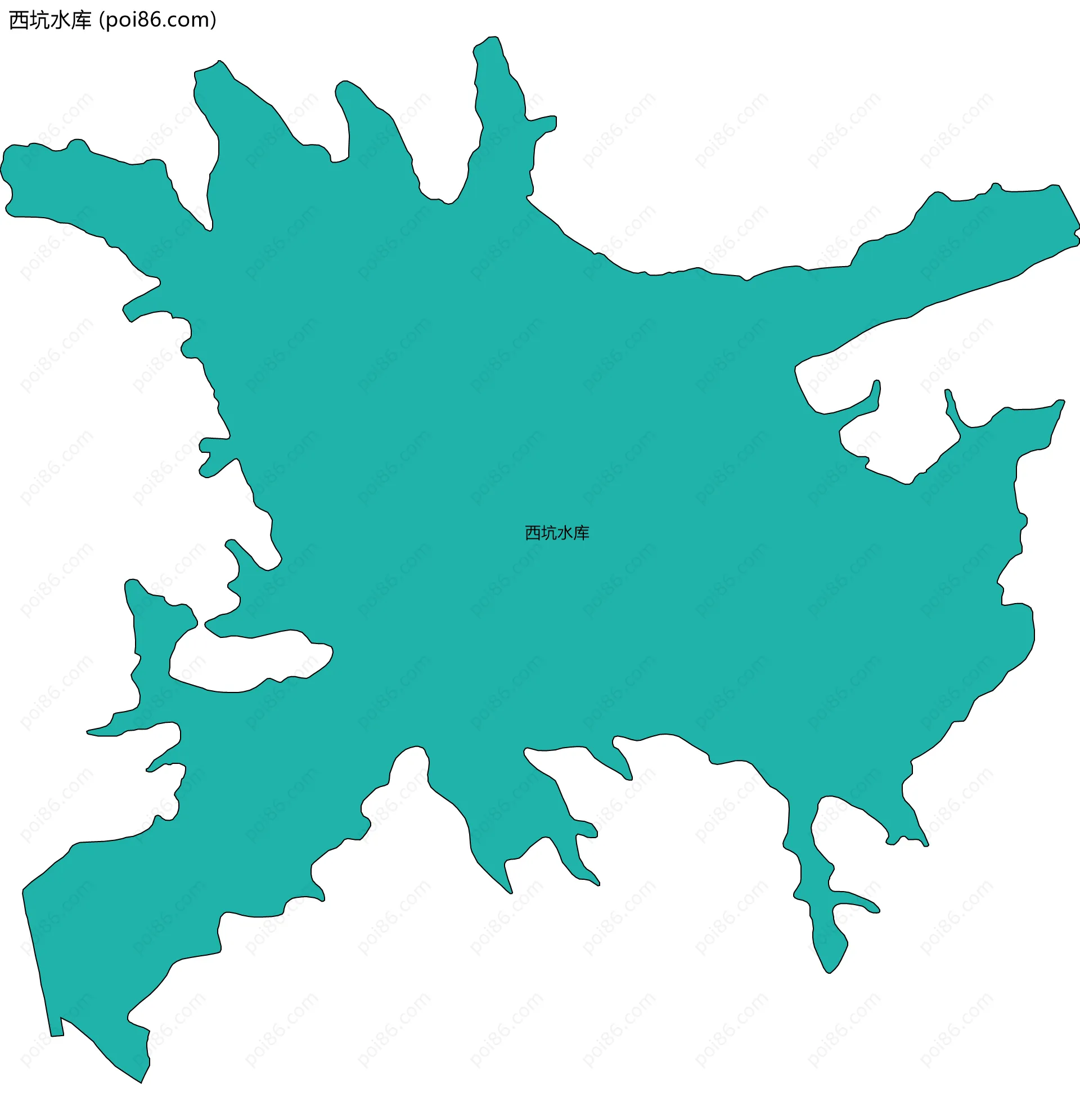 西坑水库边界地图