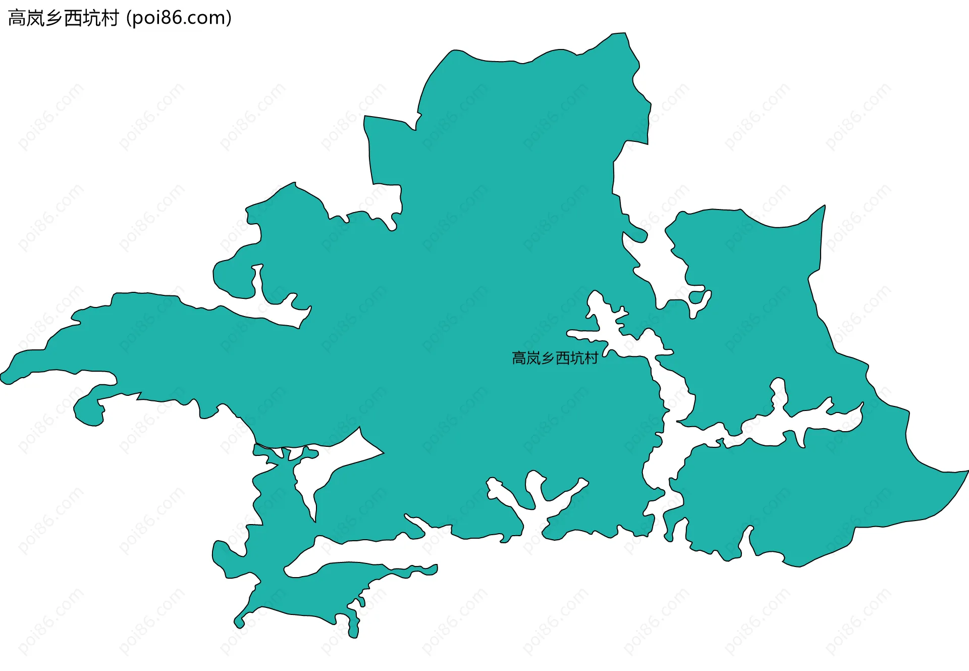 高岚乡西坑村边界地图