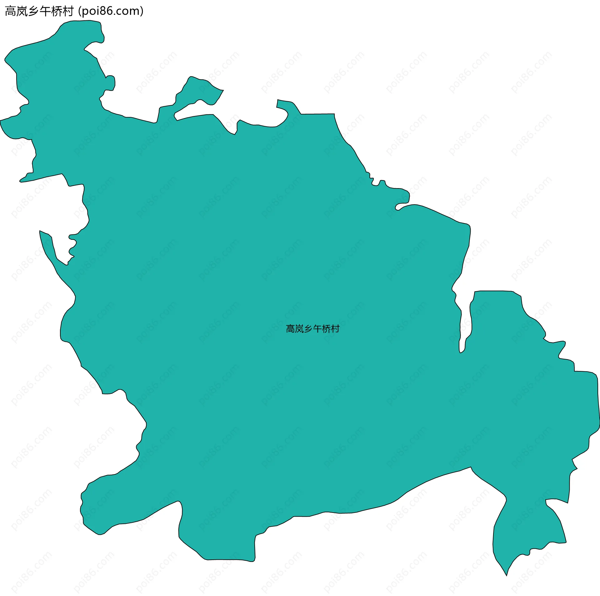 高岚乡午桥村边界地图