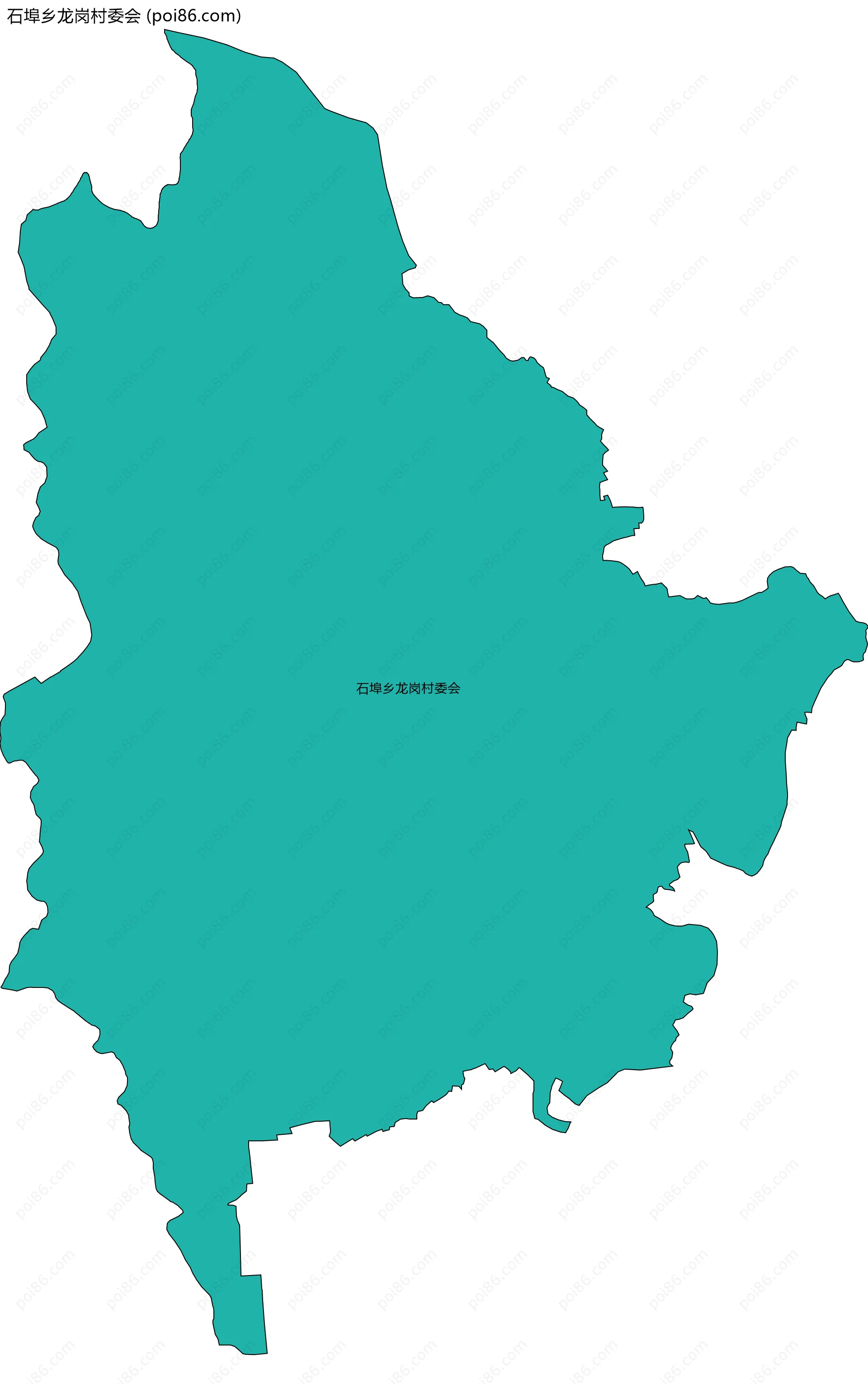 石埠乡龙岗村委会边界地图